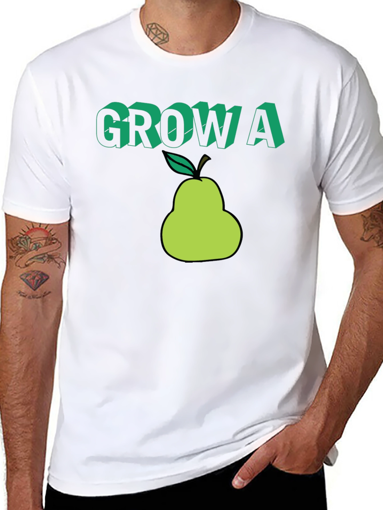 Grow a Pear T-Shirt - Funny Fruit Graphic Tee