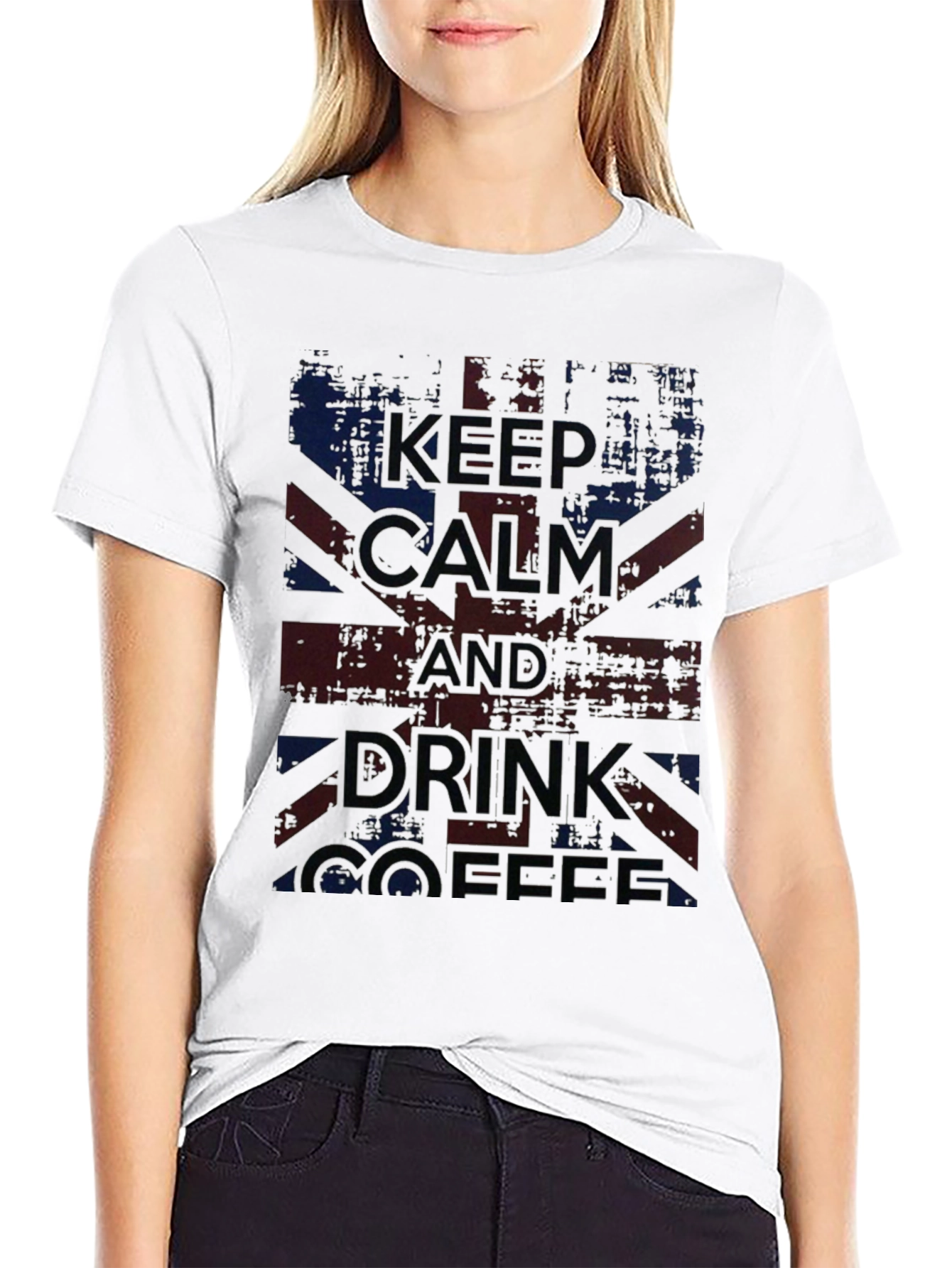 Keep Calm and Drink Coffee - British Flag T-Shirt