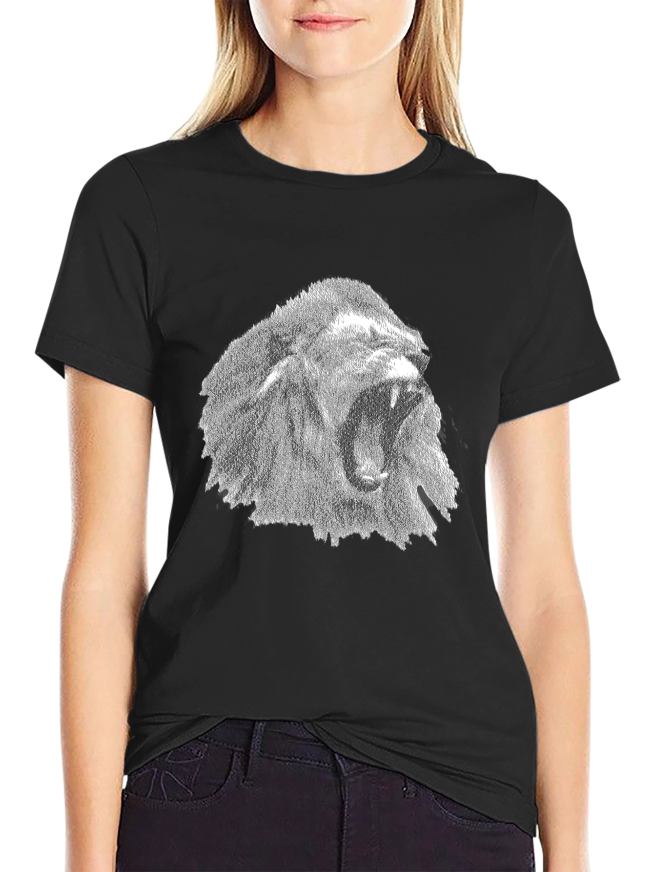 Lion Graphic Tee - Black