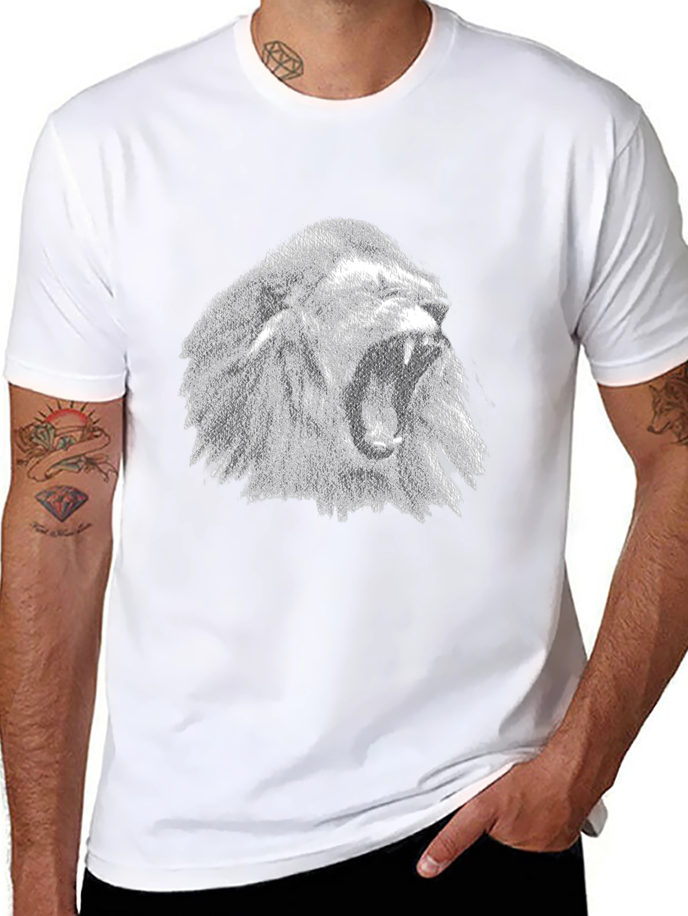 Lion Graphic Tee - Black