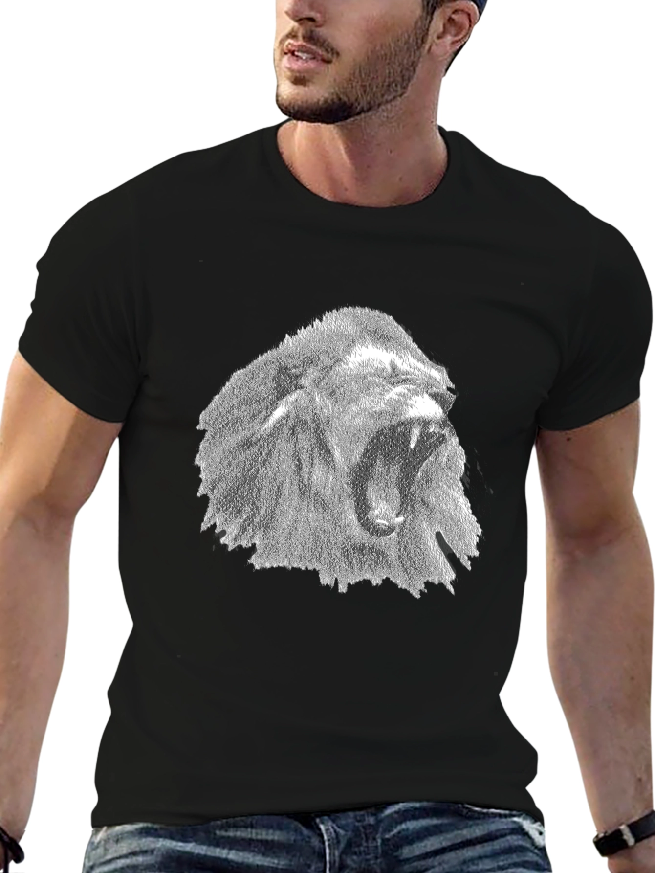 Lion Graphic Tee - Black