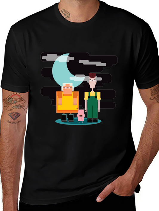Courage the Cowardly Dog T-Shirt: Pixel Art Design Black Tee