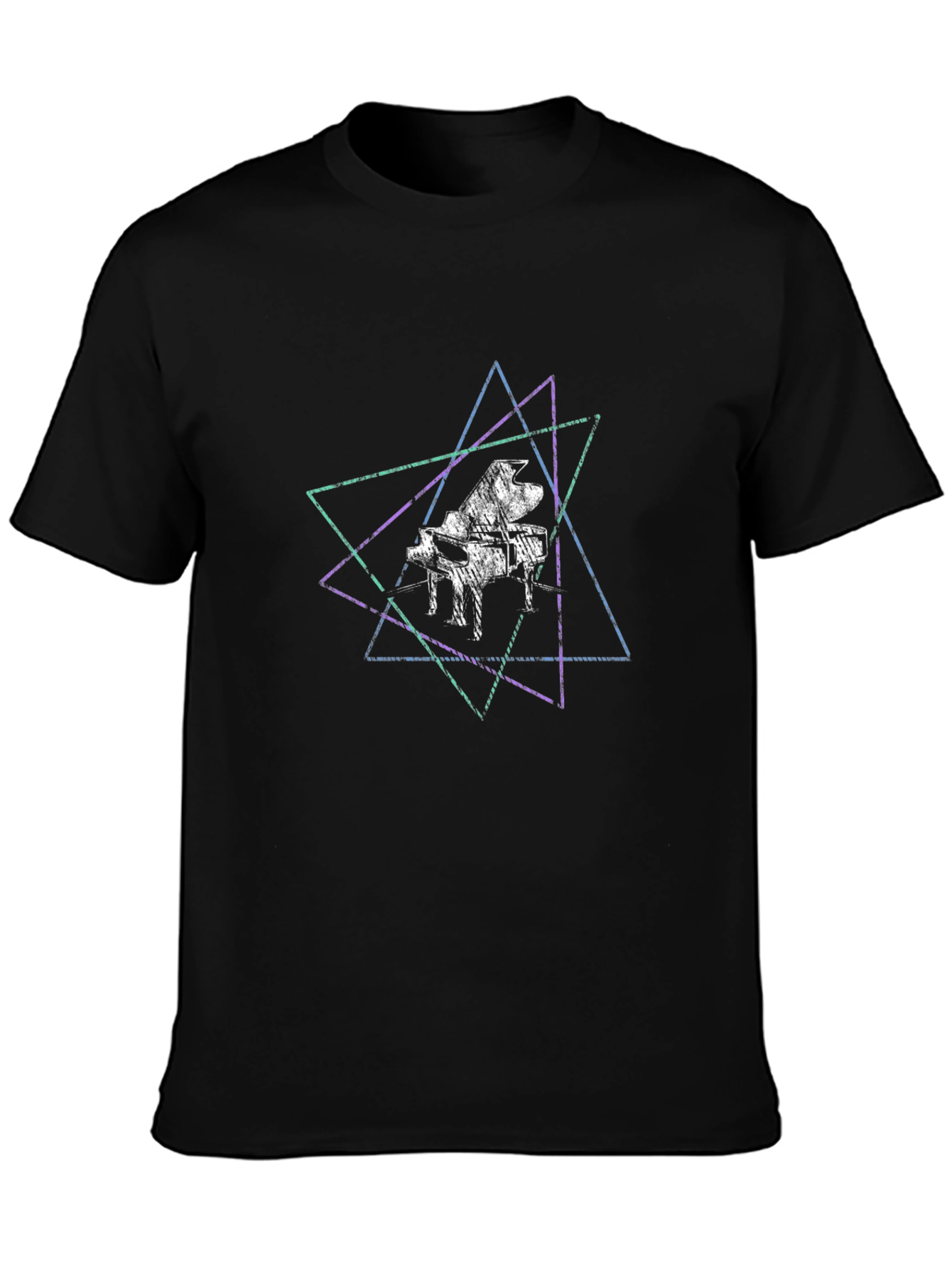 Geometric Piano T-Shirt - Black