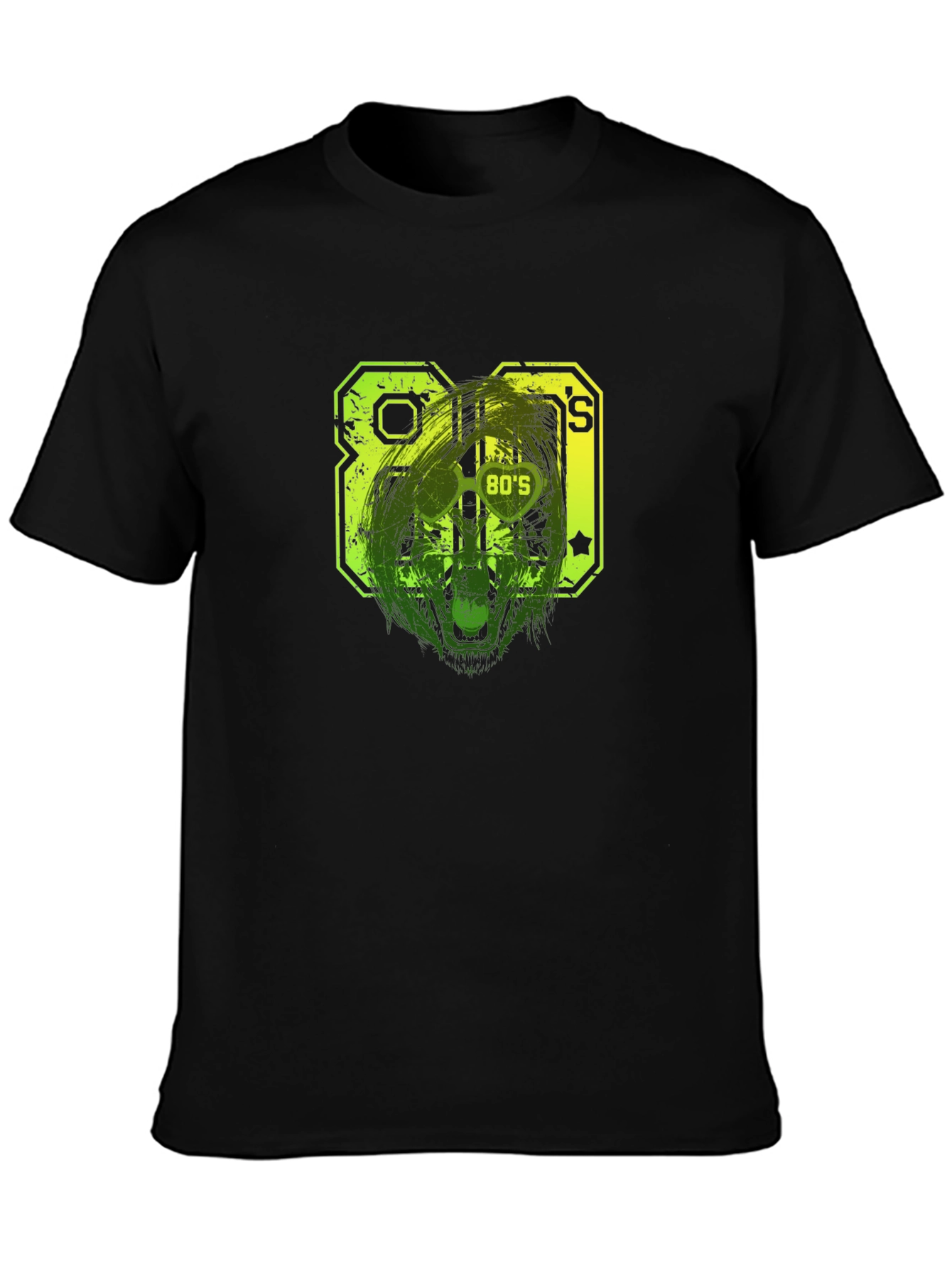 Retro 80s Graphic Tee - Black