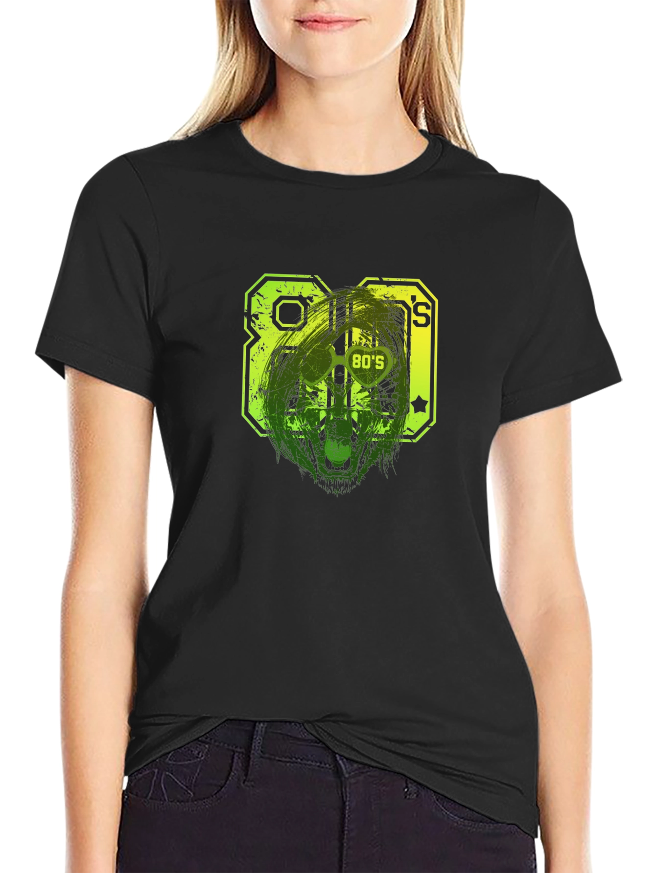 Retro 80s Graphic Tee - Black