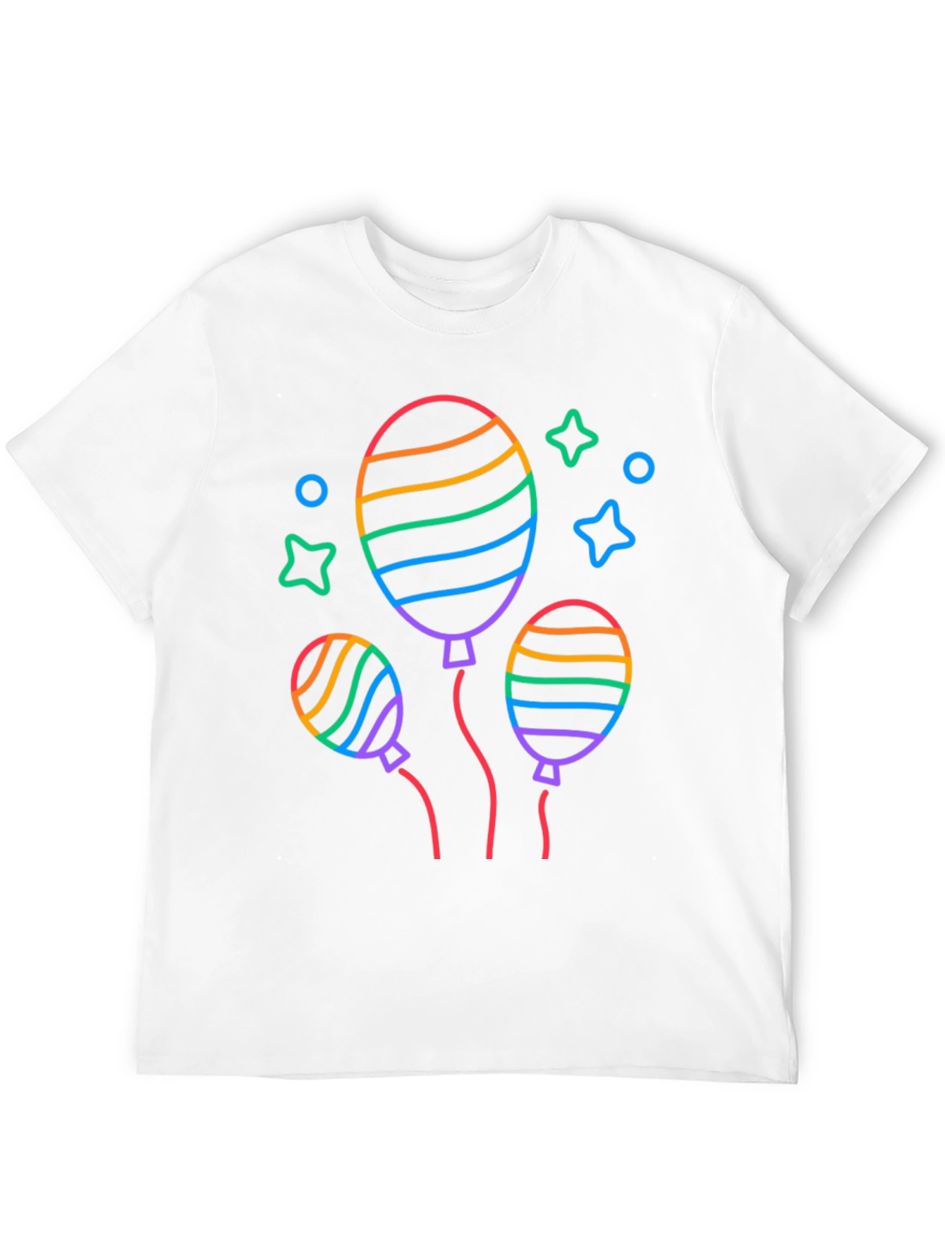 Rainbow Balloon Graphic Black T-Shirt