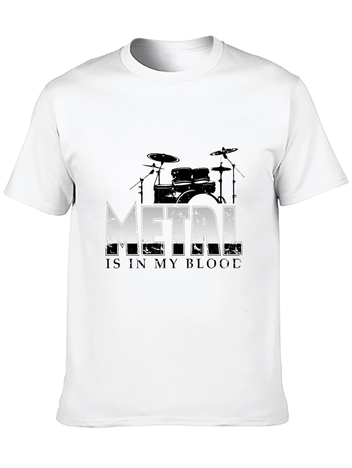 Metal is in My Blood Drum Set Graphic T-Shirt