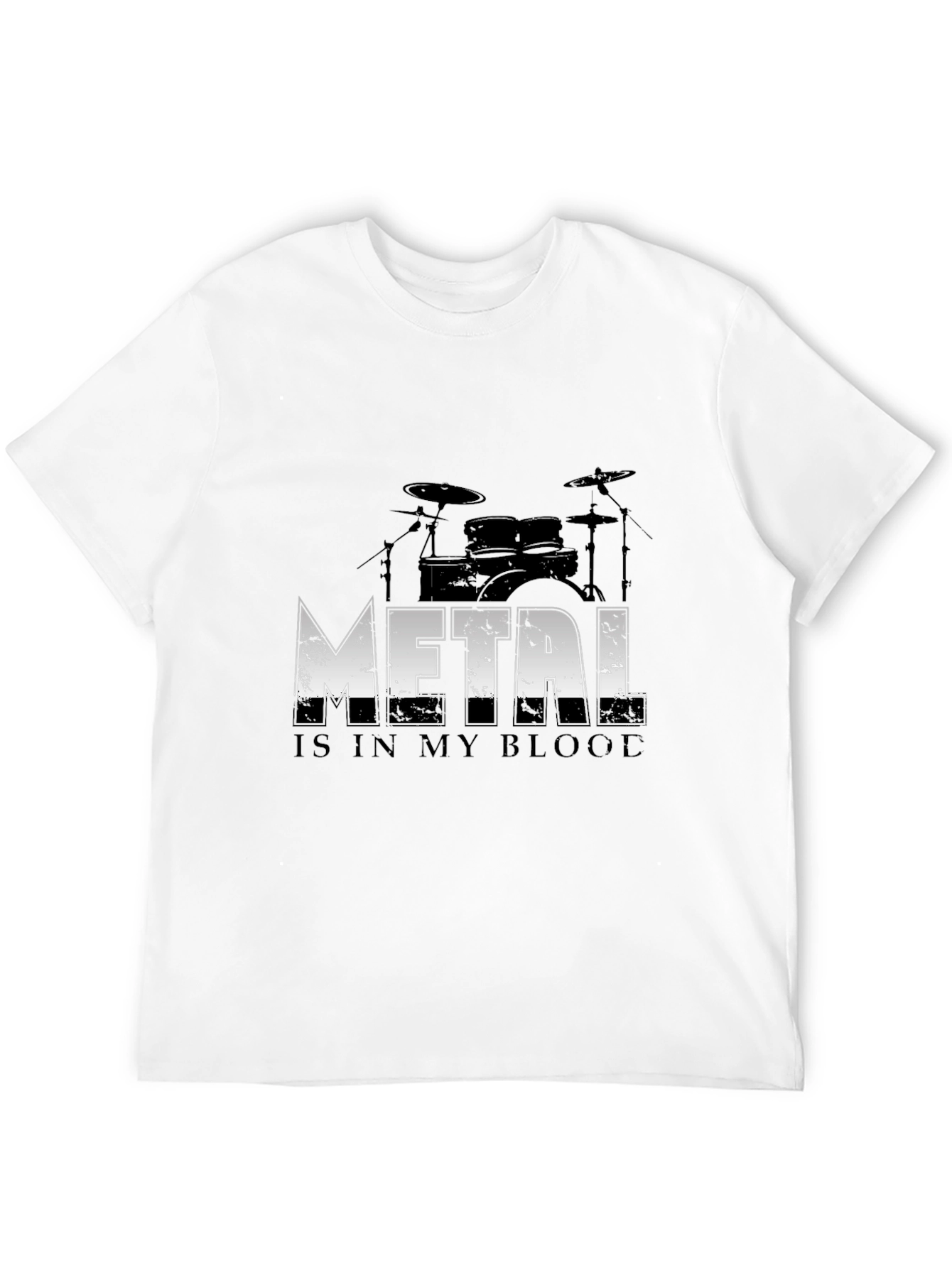 Metal is in My Blood Drum Set Graphic T-Shirt
