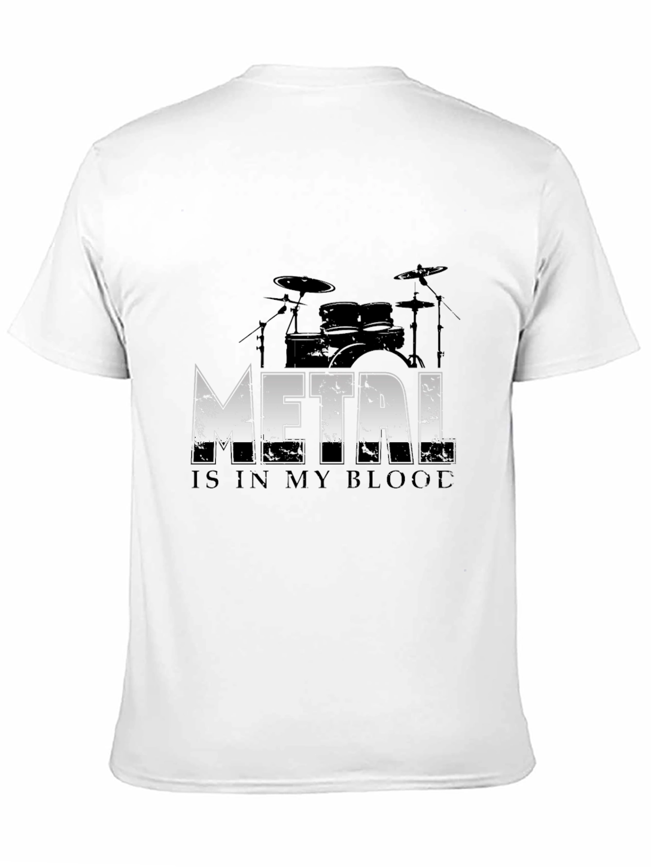 Metal is in My Blood Drum Set Graphic T-Shirt