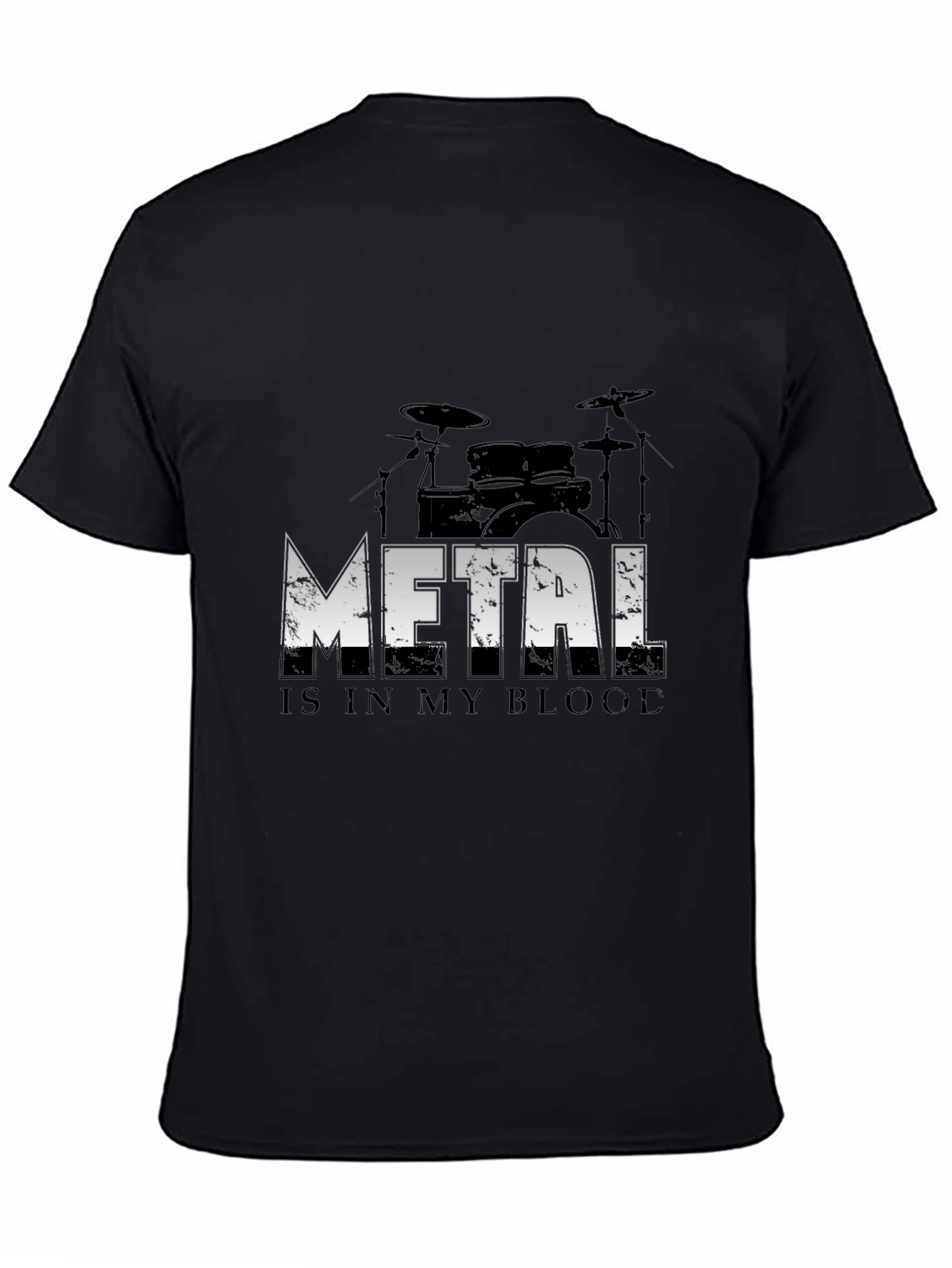 Metal is in My Blood Drum Set Graphic T-Shirt