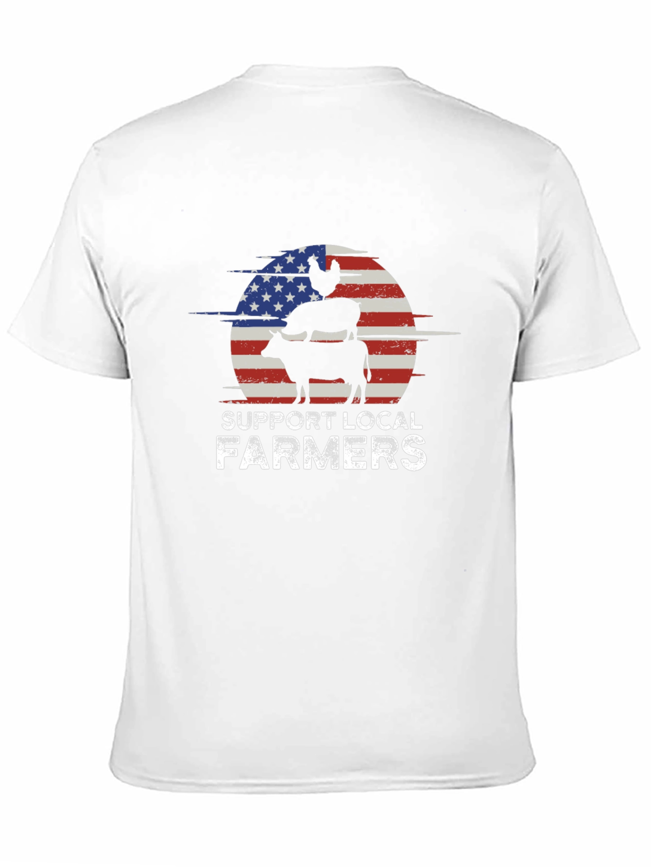 Support Local Farmers American Flag Graphic Tee