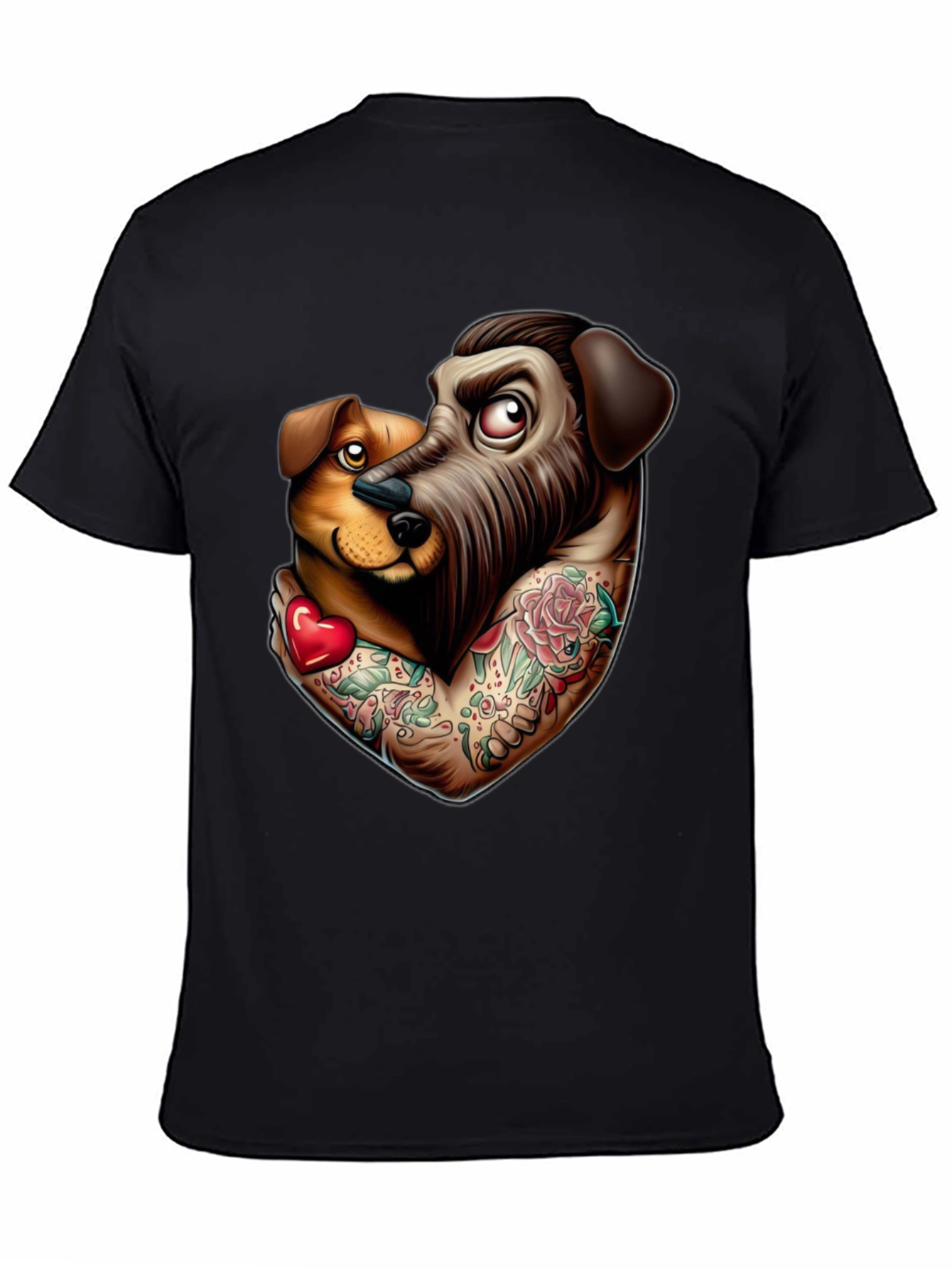 Dog Lover Tattoo Style Graphic Tee