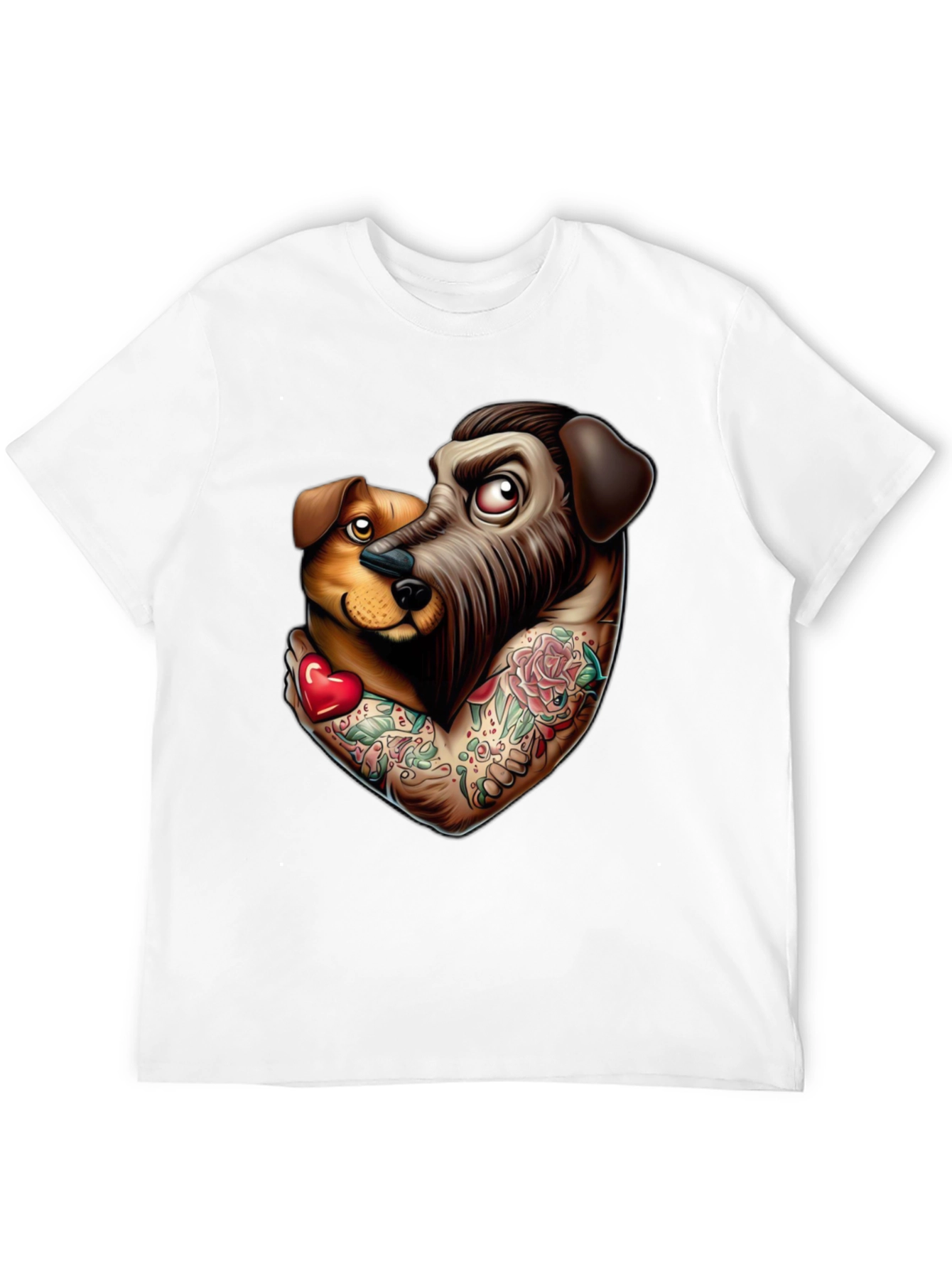 Dog Lover Tattoo Style Graphic Tee