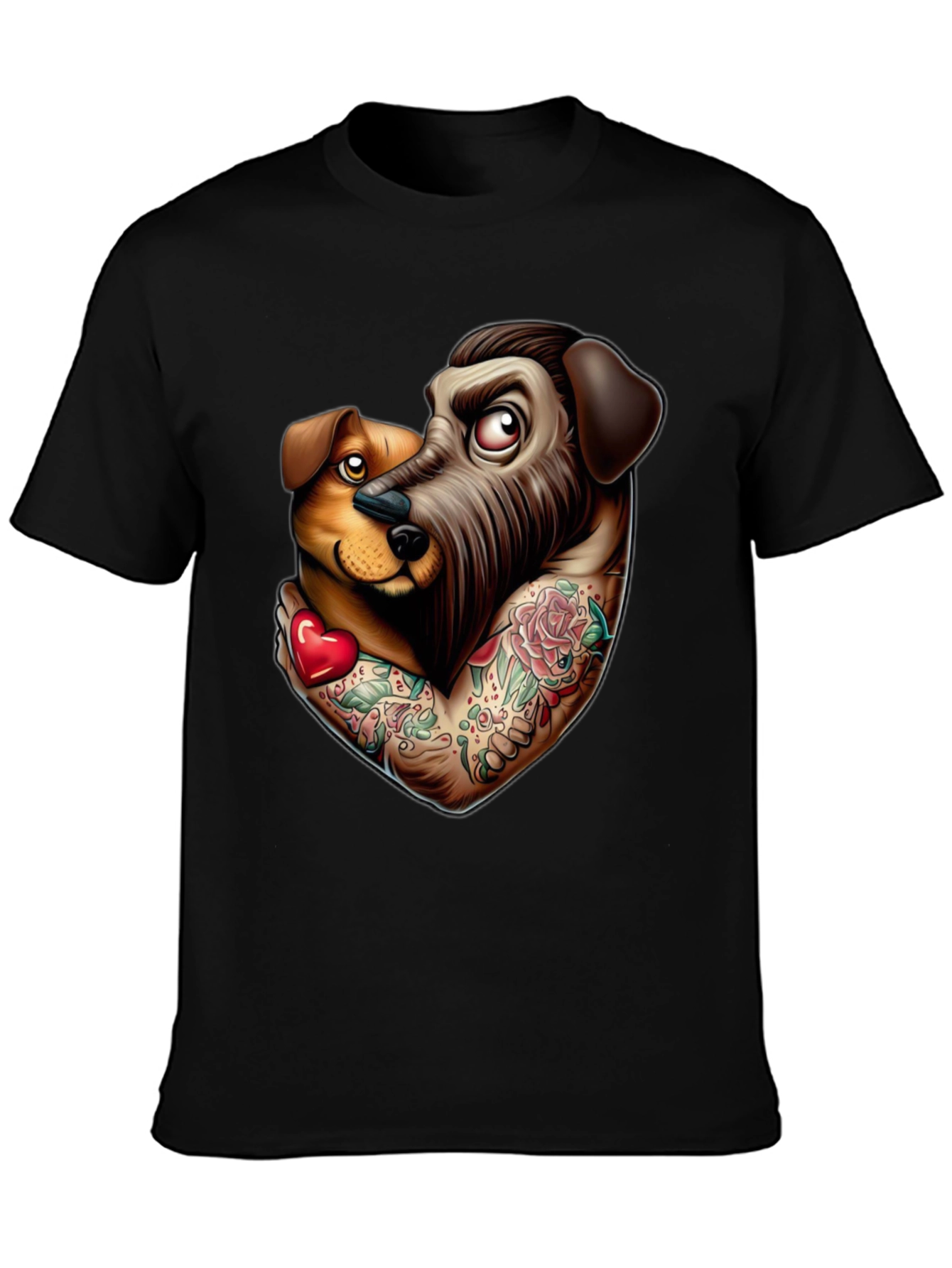Dog Lover Tattoo Style Graphic Tee