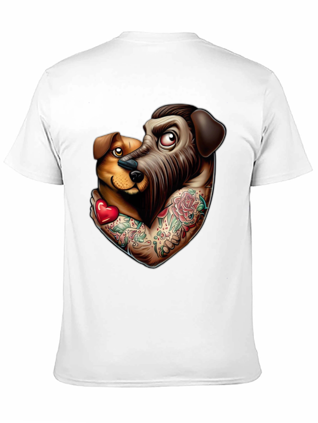 Dog Lover Tattoo Style Graphic Tee