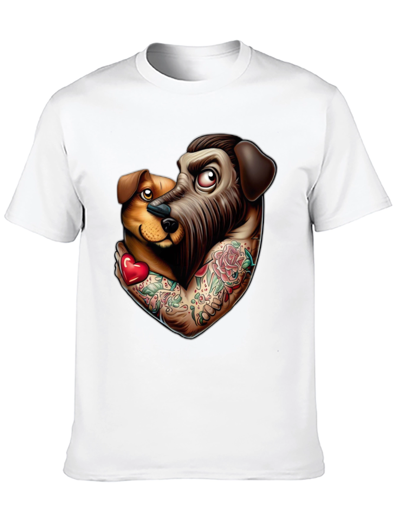 Dog Lover Tattoo Style Graphic Tee