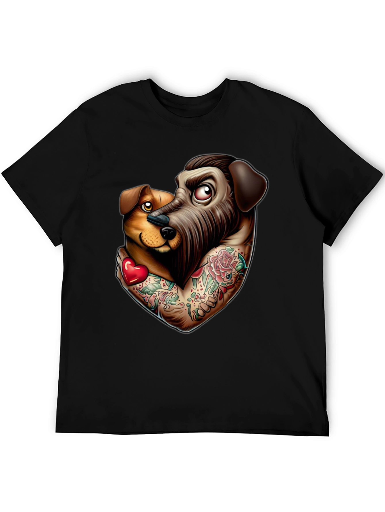 Dog Lover Tattoo Style Graphic Tee
