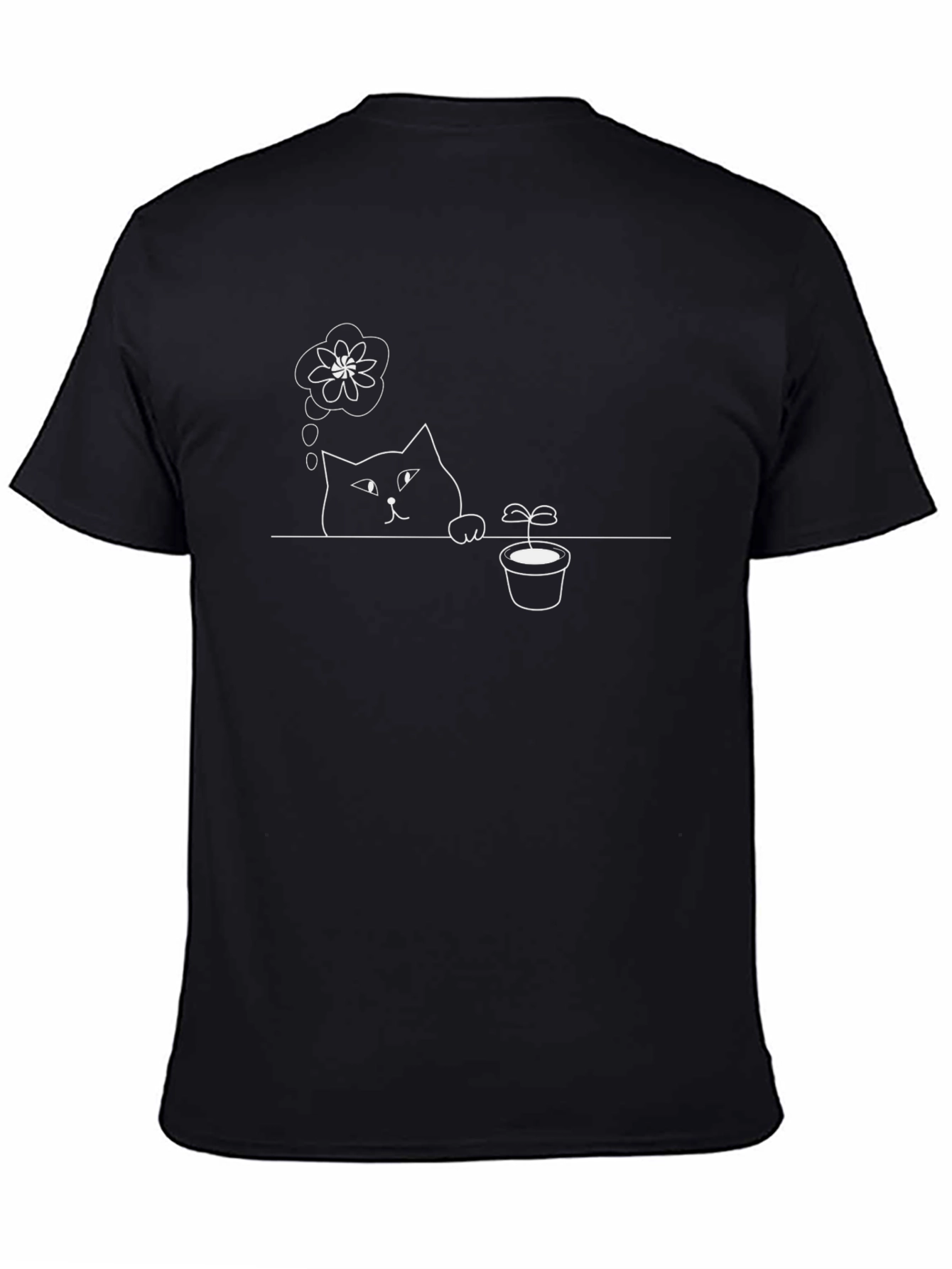 Cat Plant Dream T-Shirt - Black
