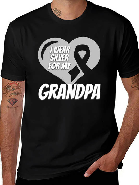 I Wear Silver for My Grandpa Awareness T-Shirt
