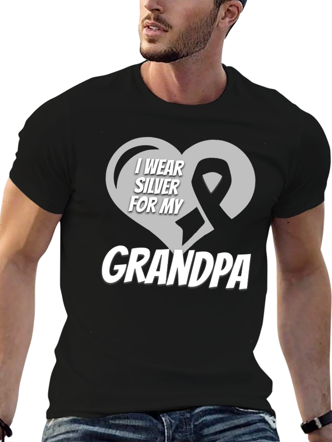 I Wear Silver for My Grandpa Awareness T-Shirt