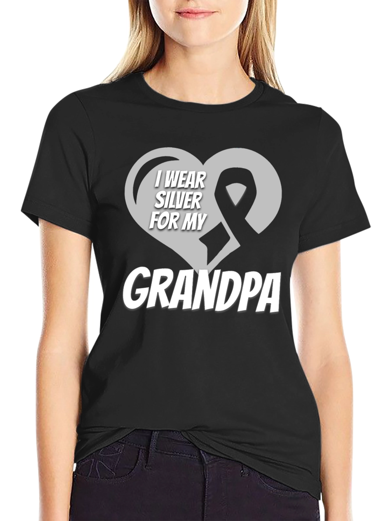 I Wear Silver for My Grandpa Awareness T-Shirt