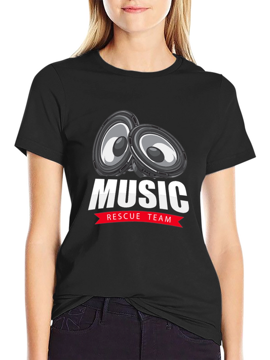 Music Rescue Team Graphic T-Shirt - Black