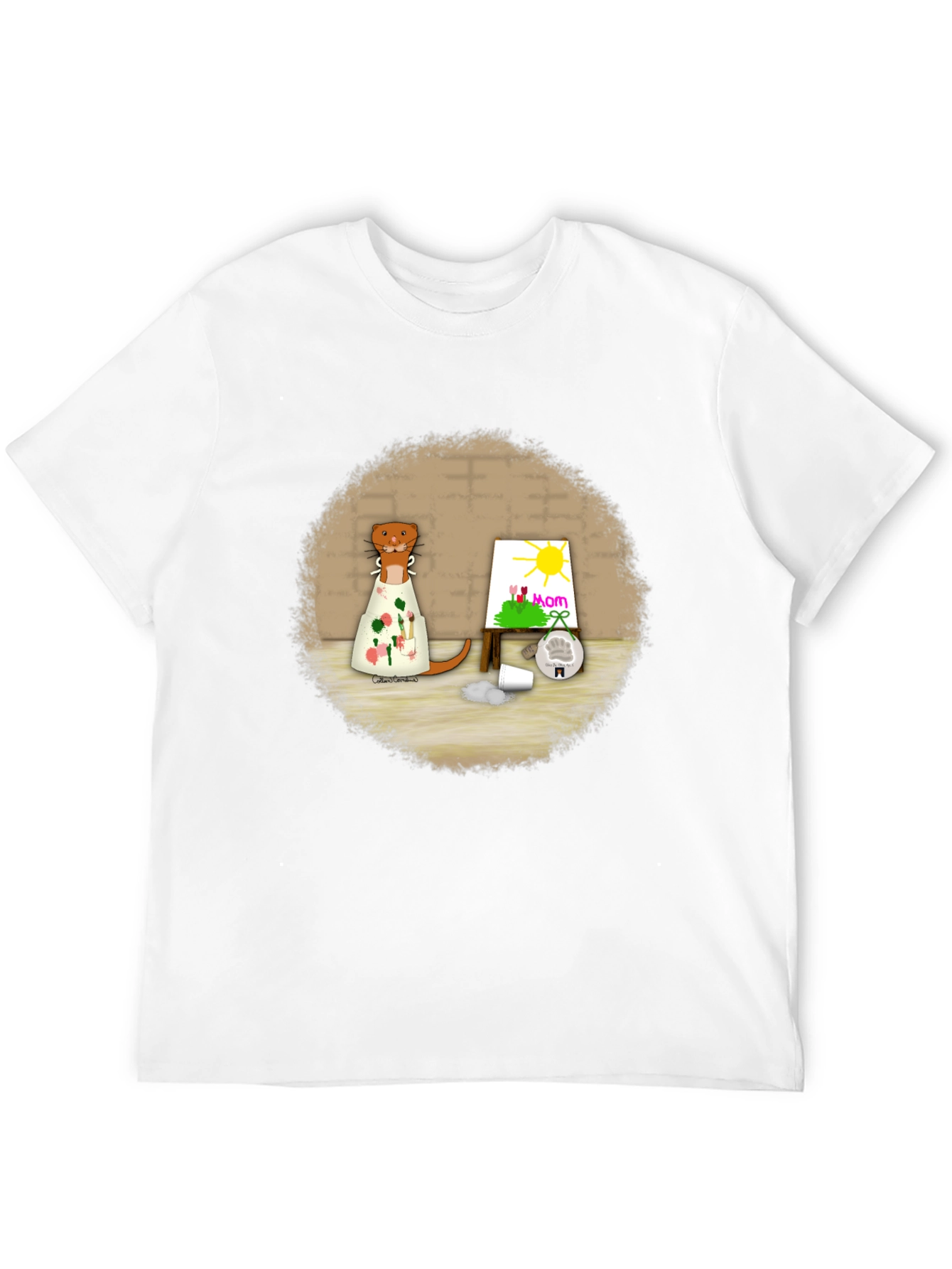 Otter Artist T-Shirt - Mom Painting Tee