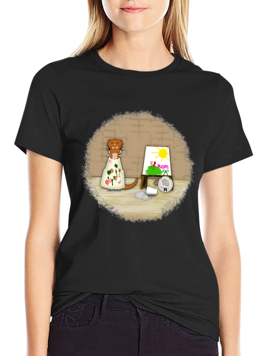 Otter Artist T-Shirt - Mom Painting Tee