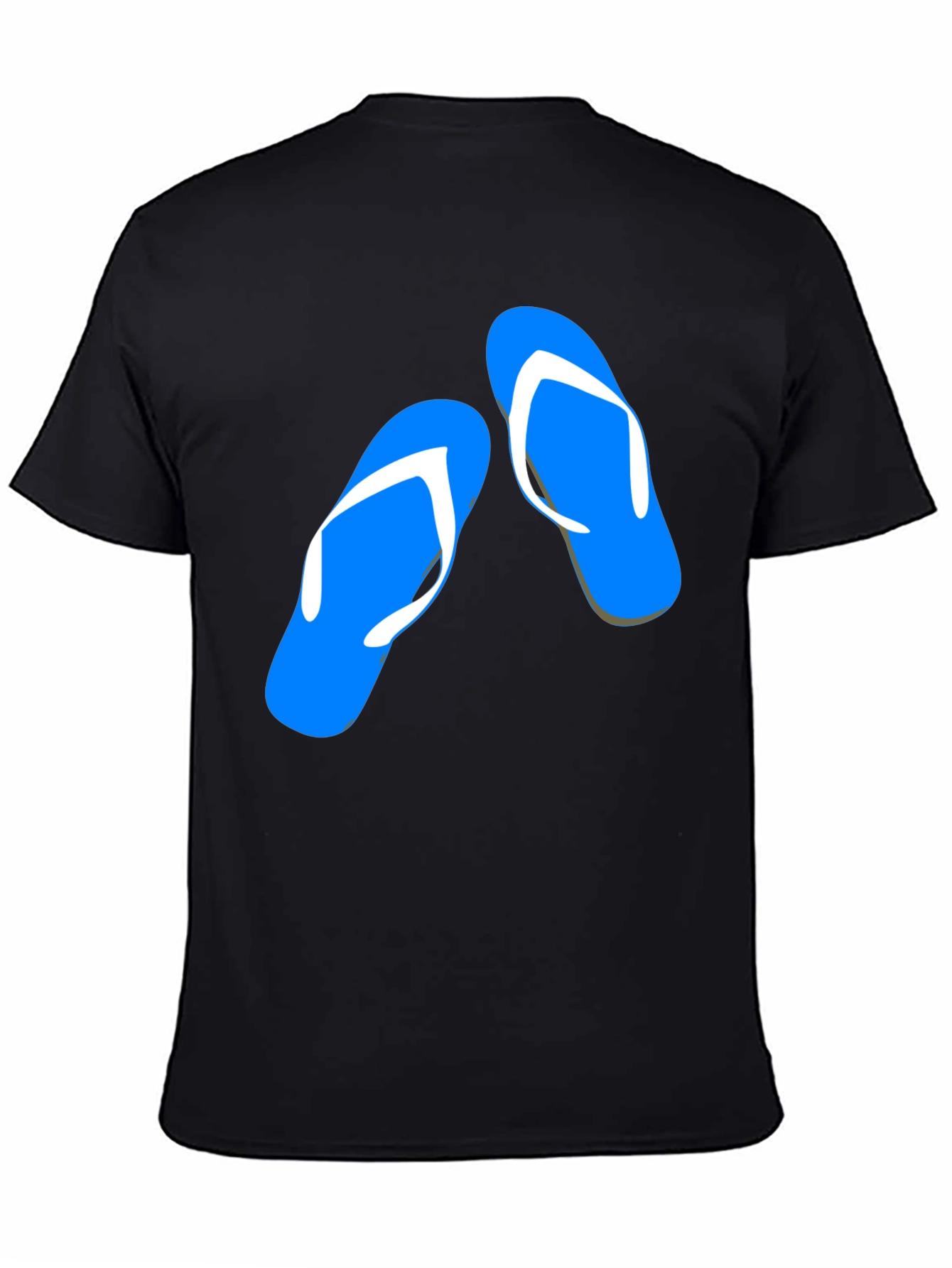 Summer Flip Flop Graphic Tee - Black Cotton T-Shirt