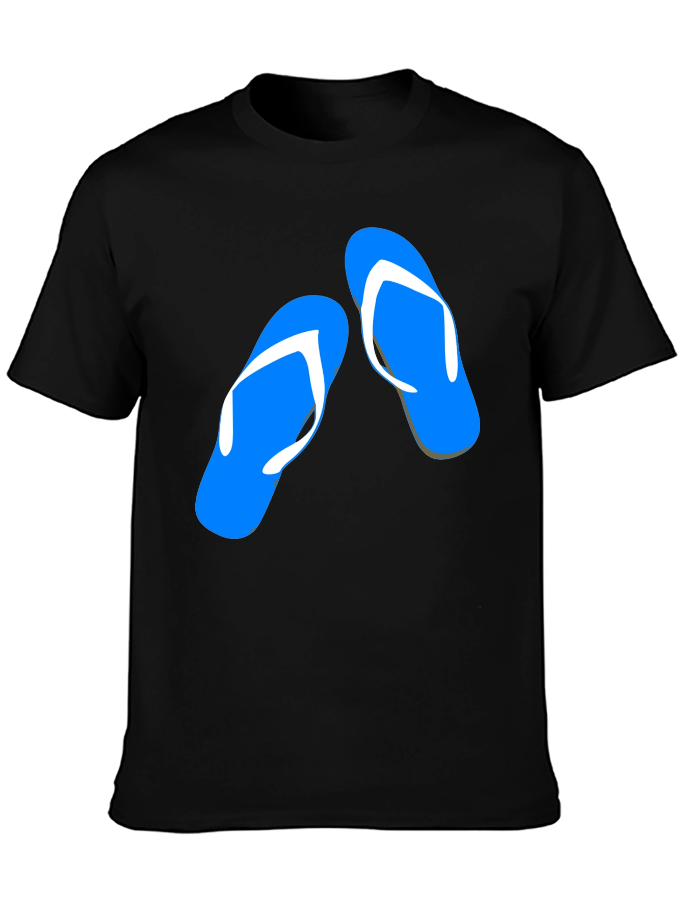 Summer Flip Flop Graphic Tee - Black Cotton T-Shirt