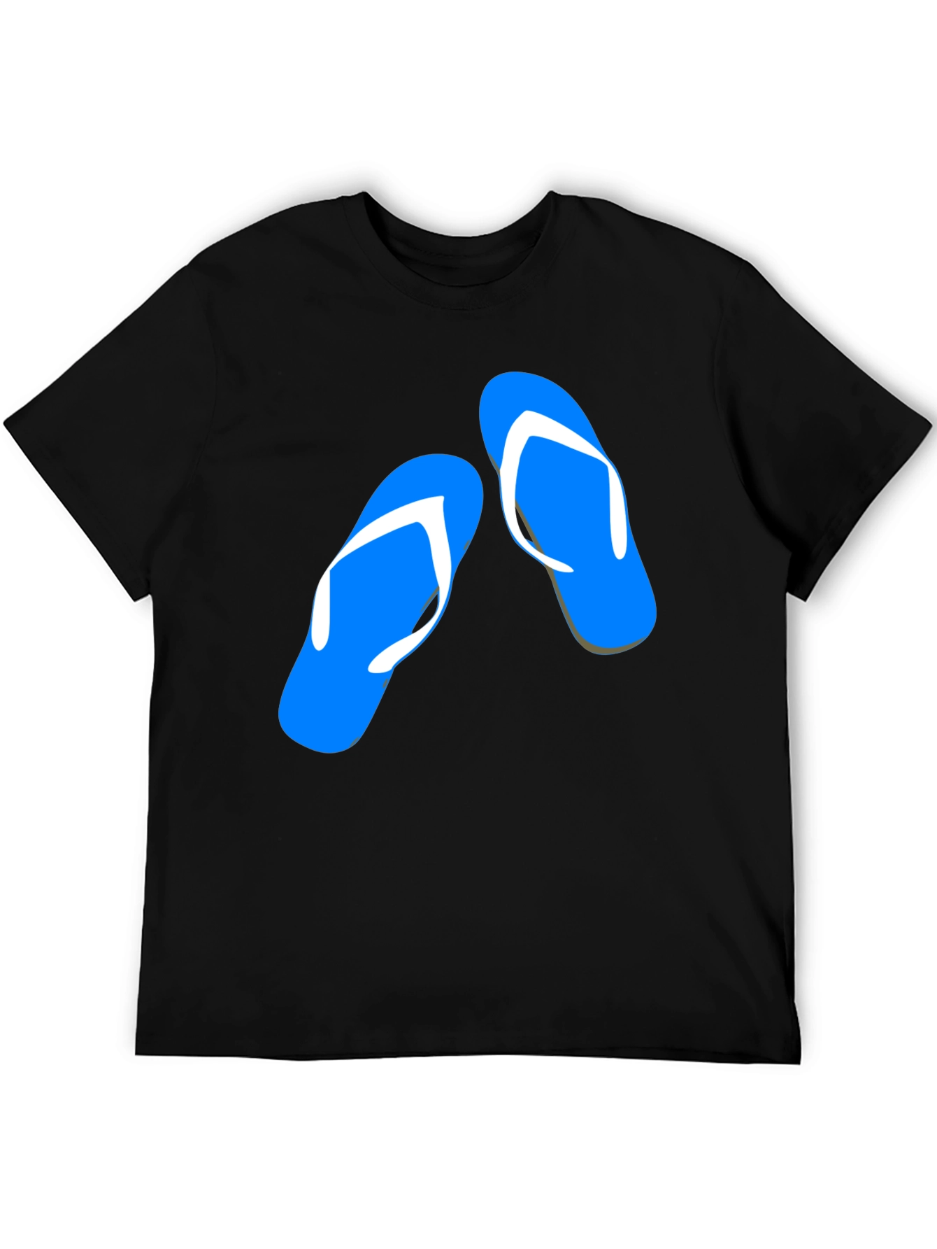 Summer Flip Flop Graphic Tee - Black Cotton T-Shirt