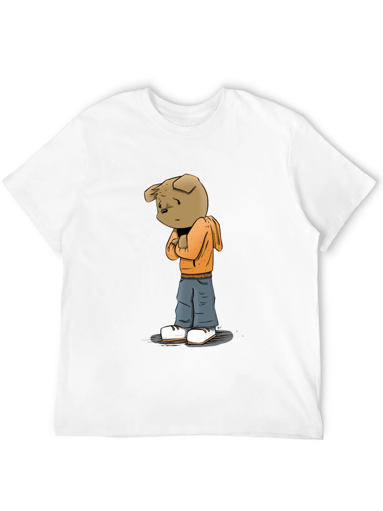 Cartoon Dog Graphic Black Tee