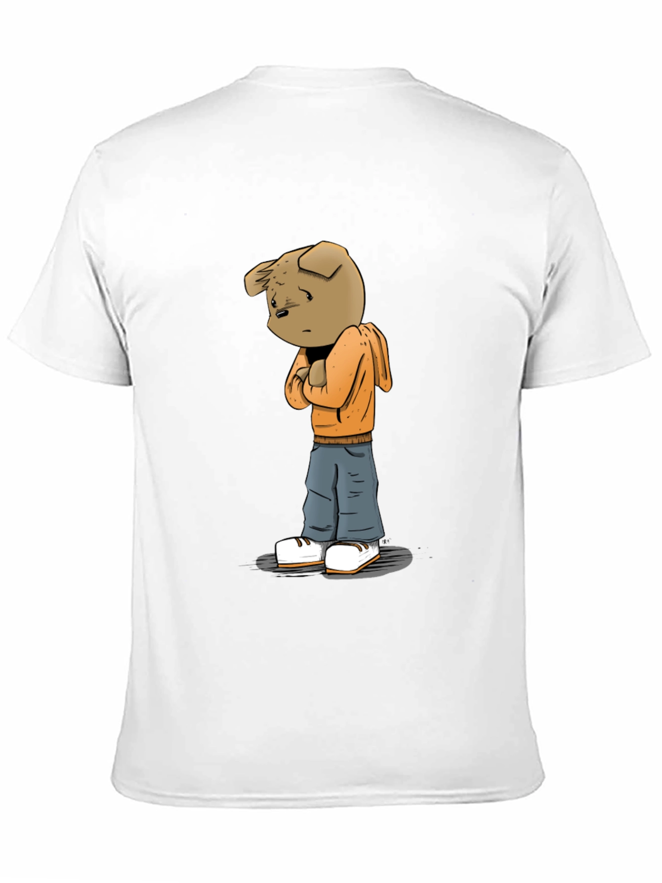 Cartoon Dog Graphic Black Tee