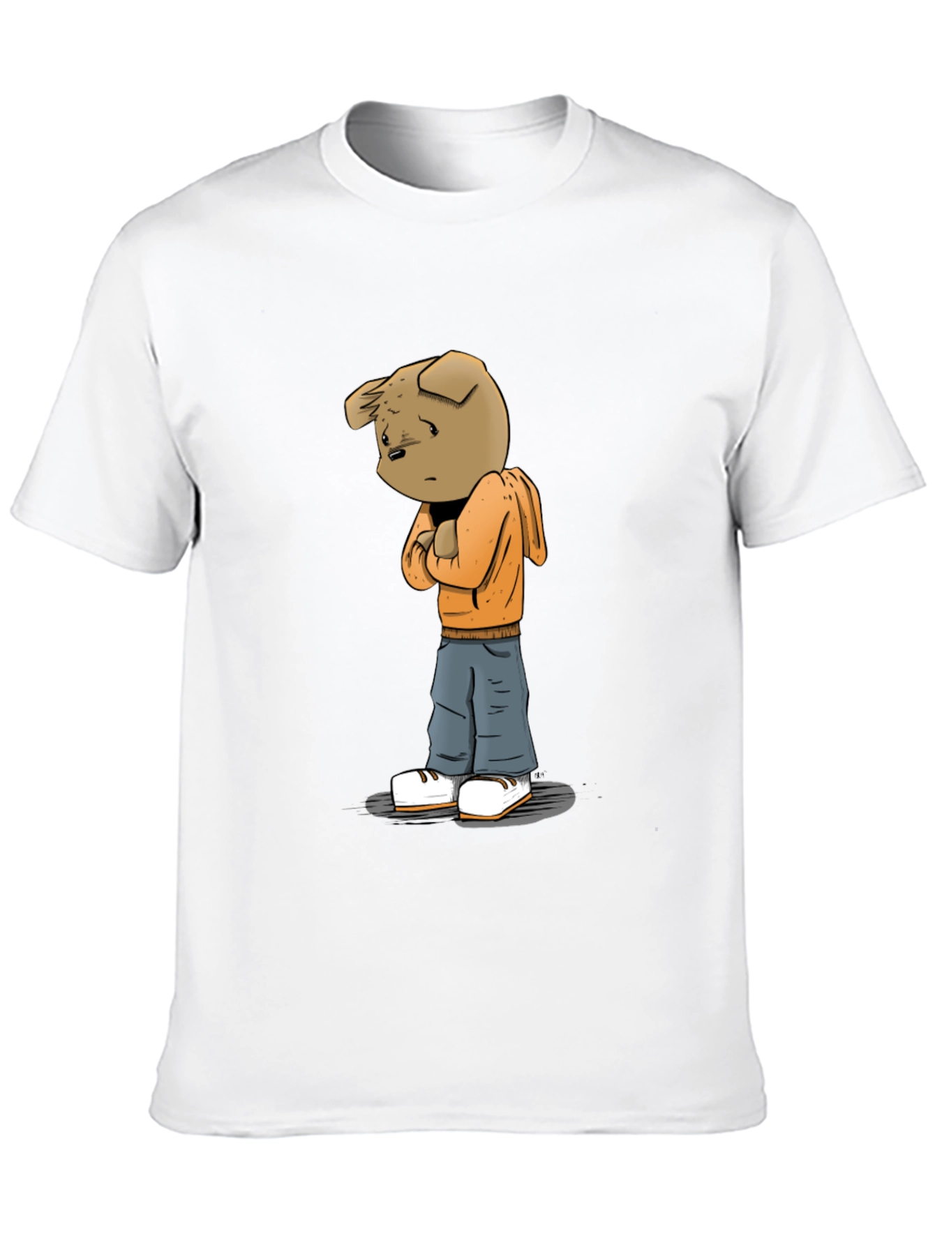 Cartoon Dog Graphic Black Tee