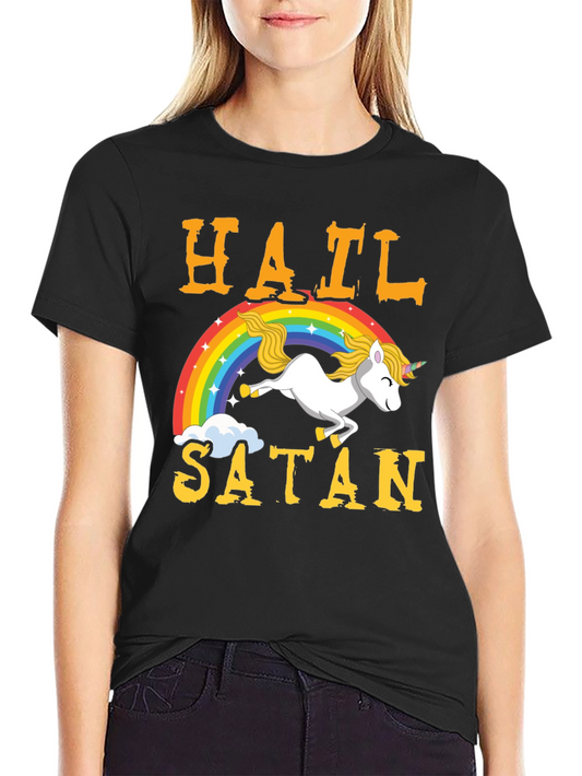 Hail Satan Unicorn Rainbow T-Shirt