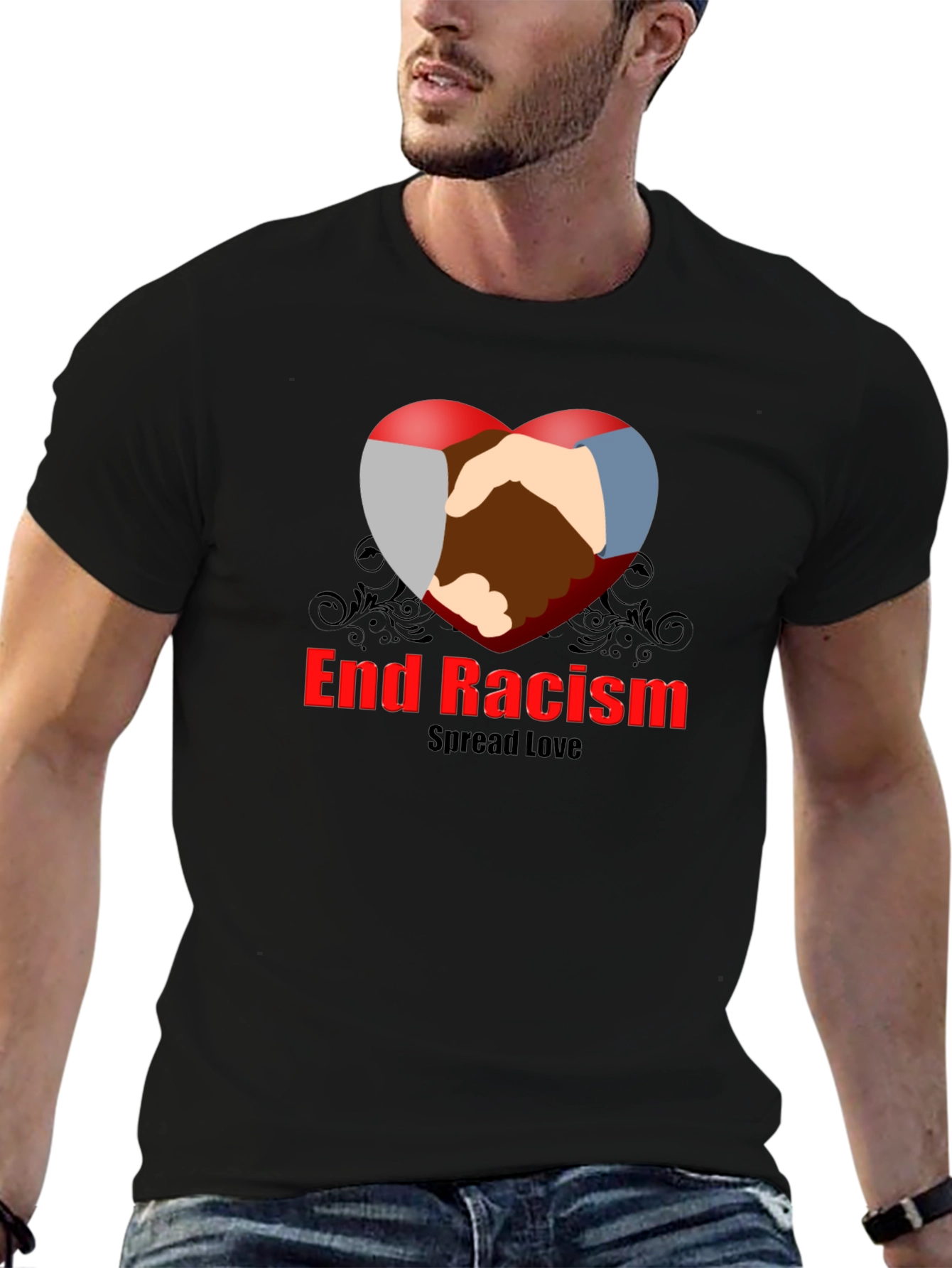 End Racism Spread Love Graphic T-Shirt