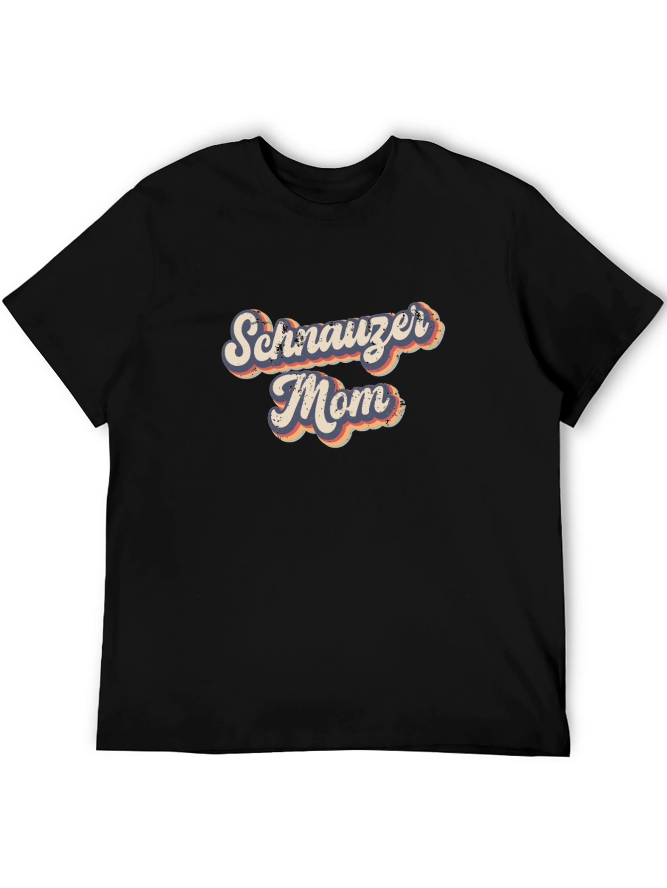 Schnauzer Mom T-Shirt - Retro Style Black Tee