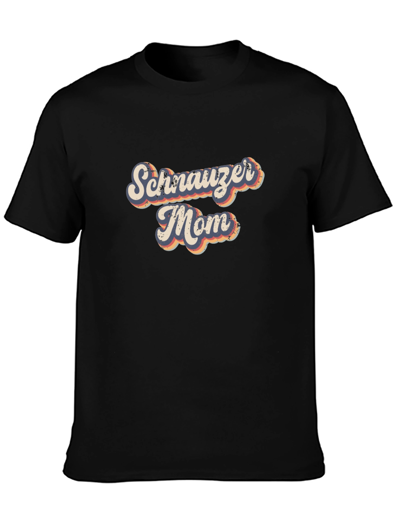 Schnauzer Mom T-Shirt - Retro Style Black Tee
