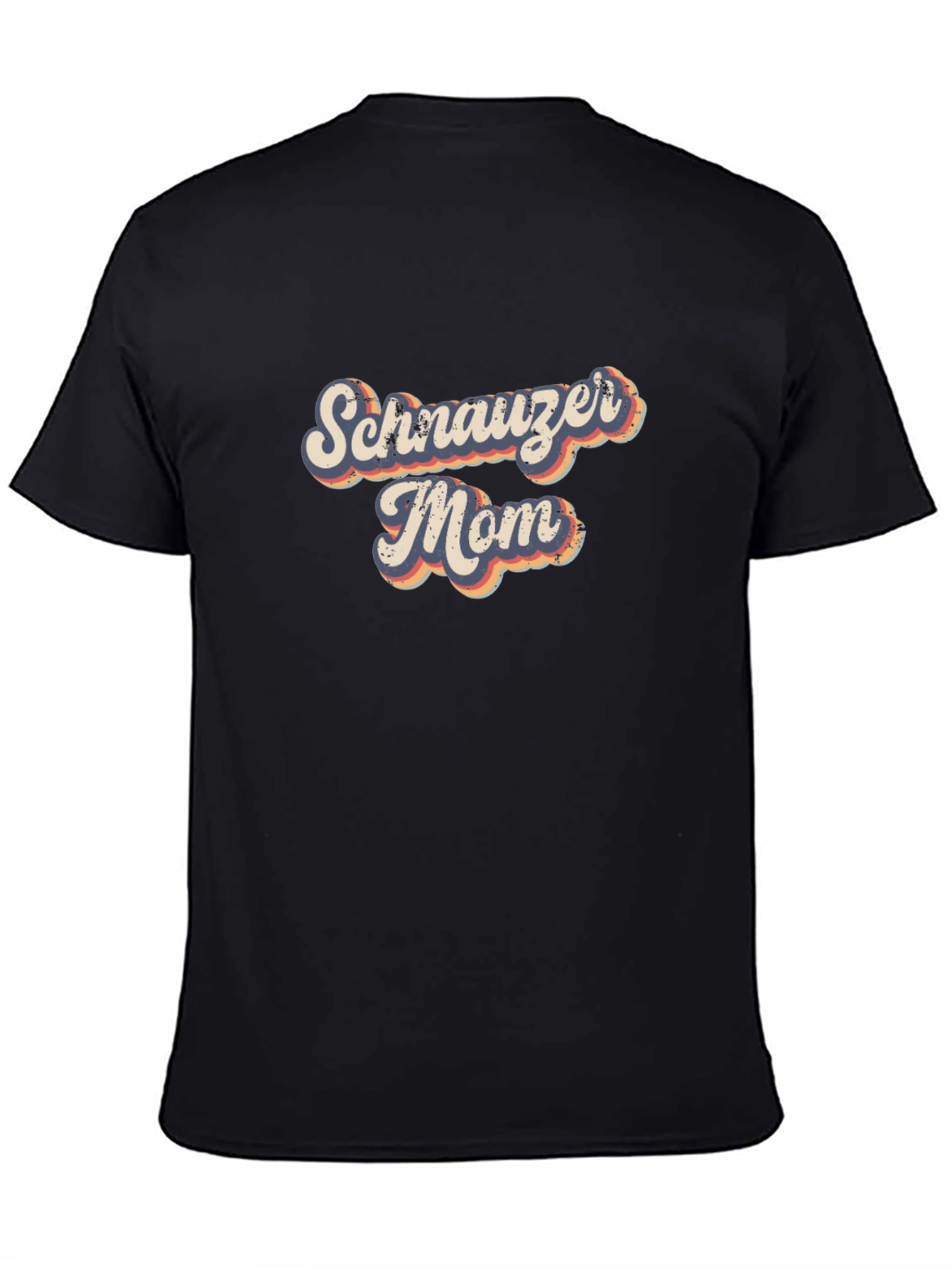 Schnauzer Mom T-Shirt - Retro Style Black Tee