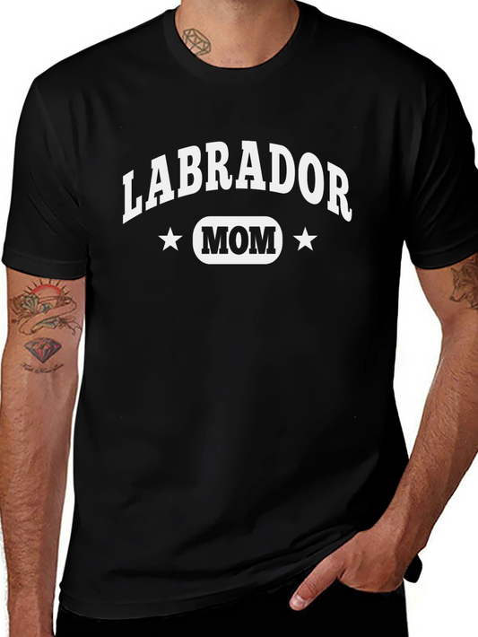 Labrador Mom Graphic Tee - Black Cotton T-Shirt
