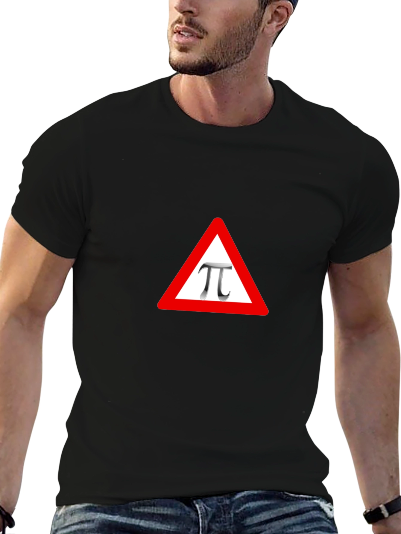 Pi Symbol Triangle Warning Sign Graphic Tee