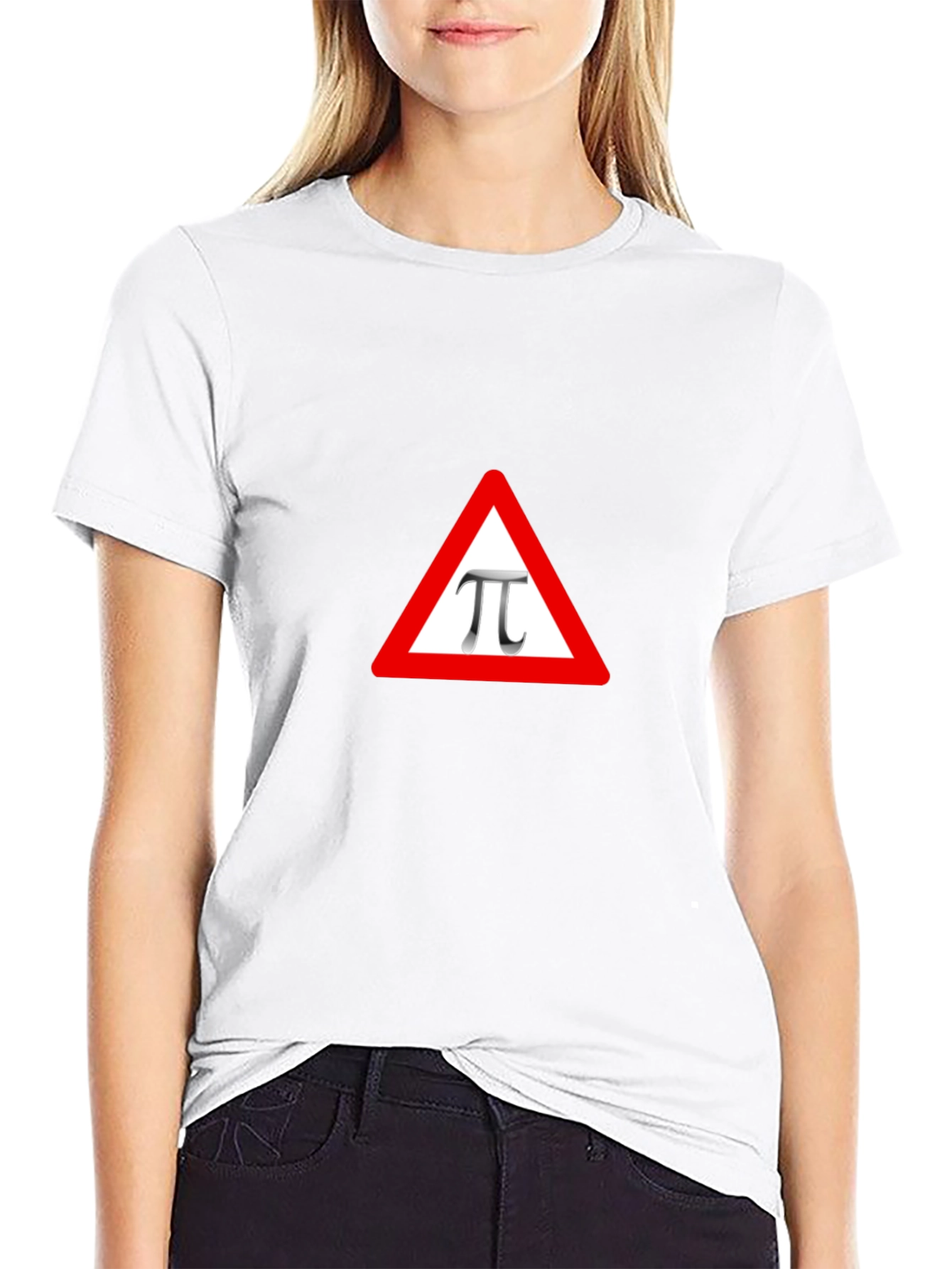 Pi Symbol Triangle Warning Sign Graphic Tee