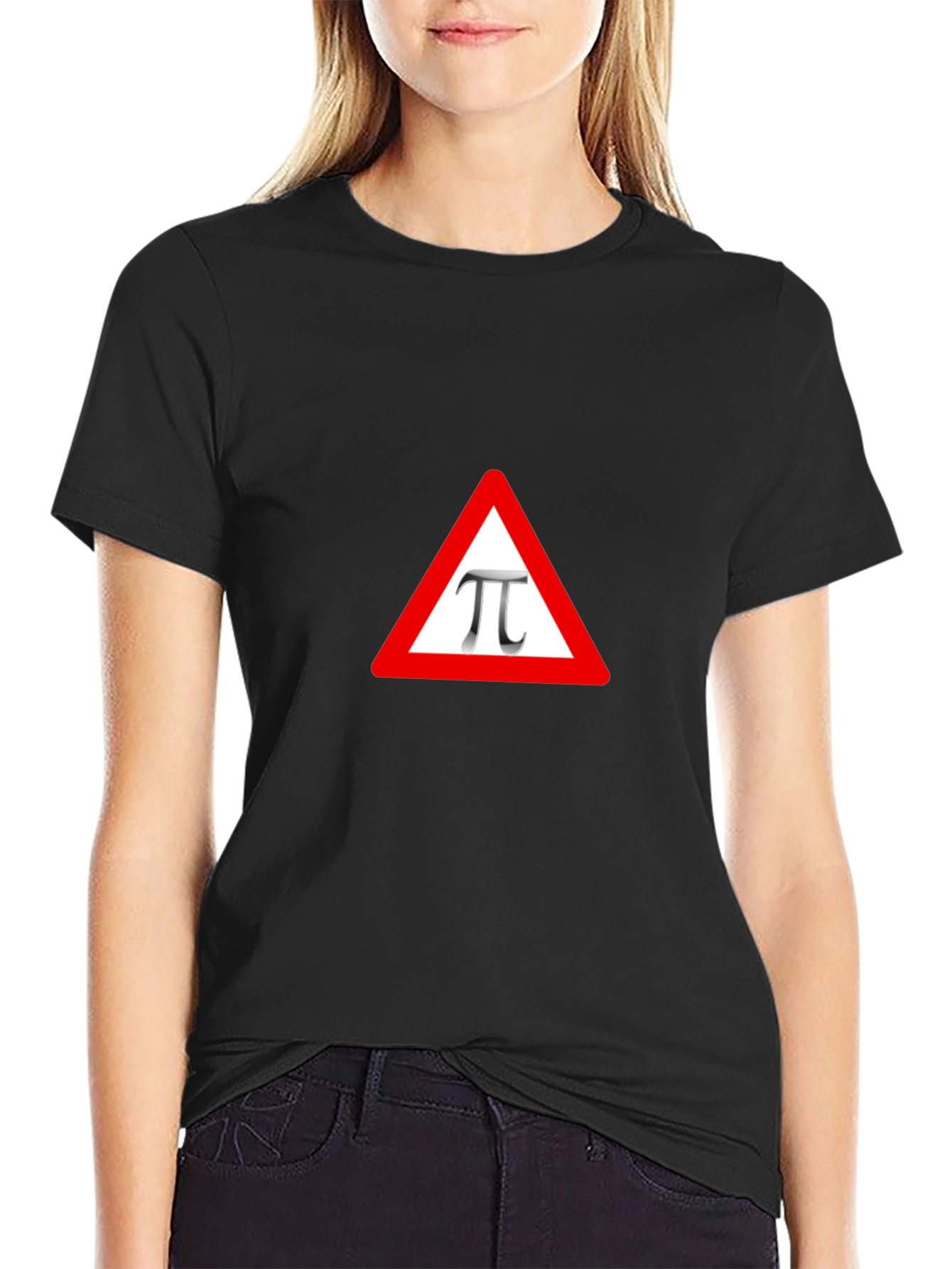 Pi Symbol Triangle Warning Sign Graphic Tee