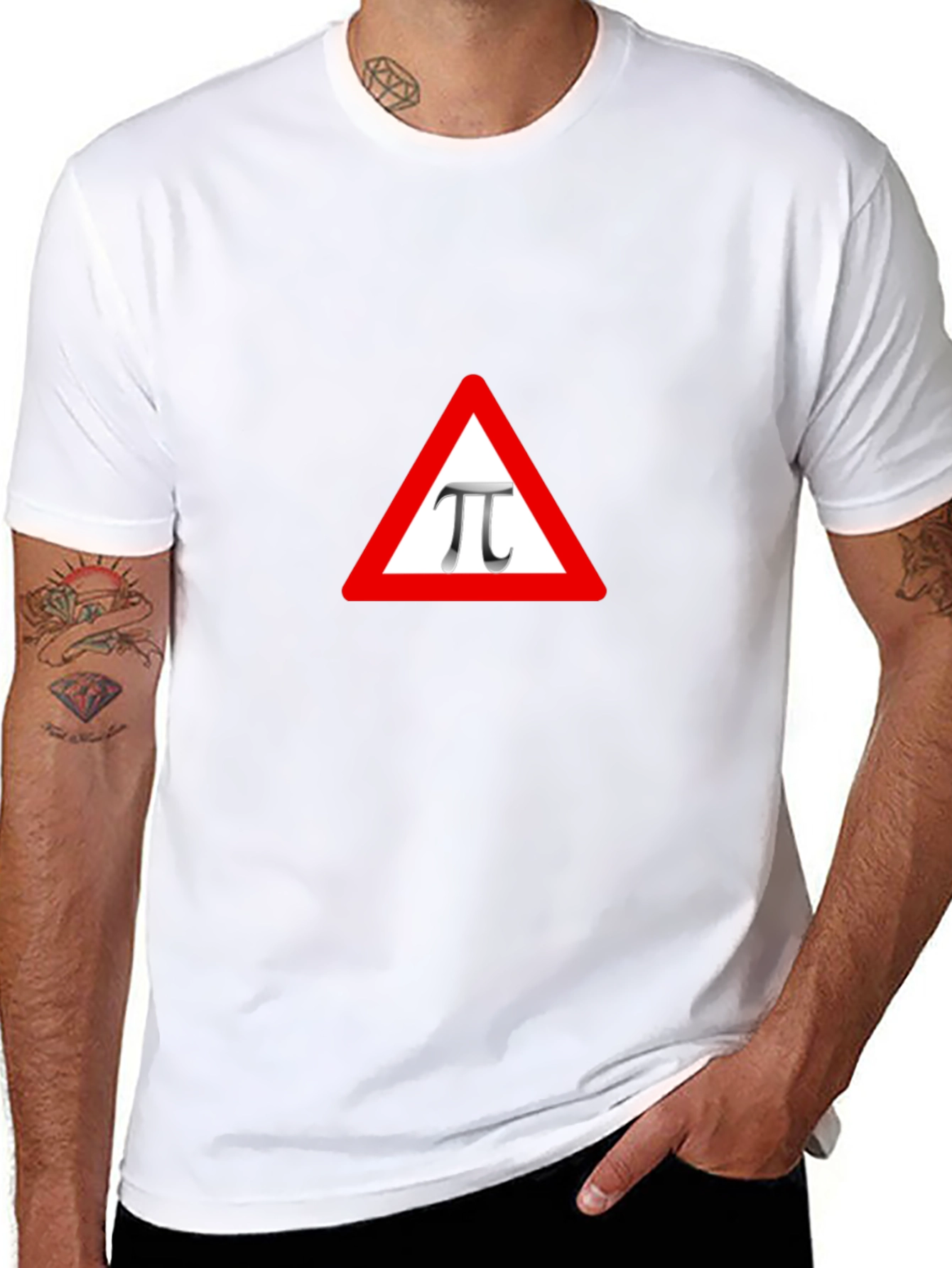 Pi Symbol Triangle Warning Sign Graphic Tee