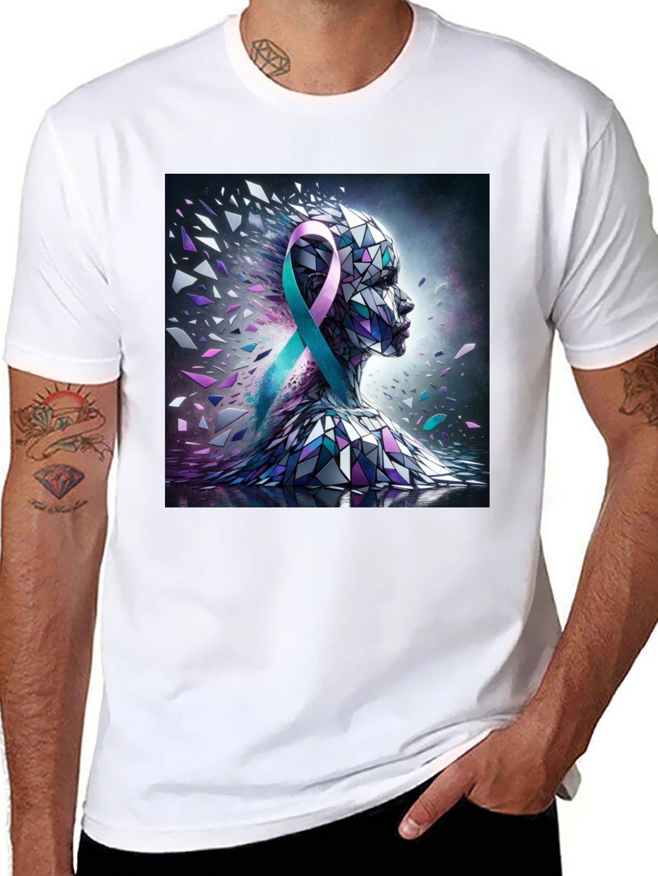 Awareness Ribbon Mosaic Graphic Tee