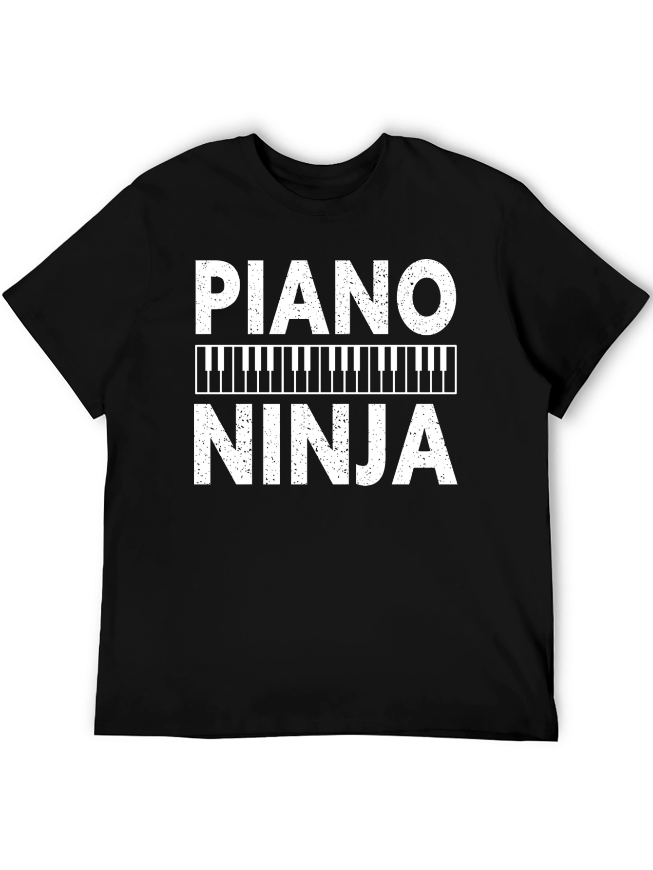 Piano Ninja Graphic Tee - Black Cotton T-Shirt
