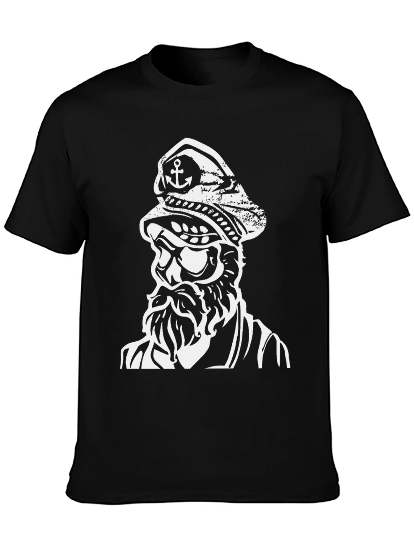 Nautical Captain Graphic Black T-Shirt