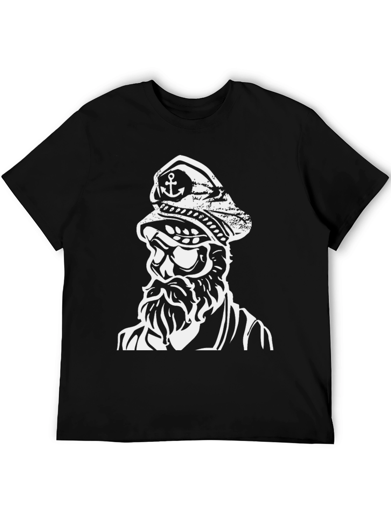 Nautical Captain Graphic Black T-Shirt