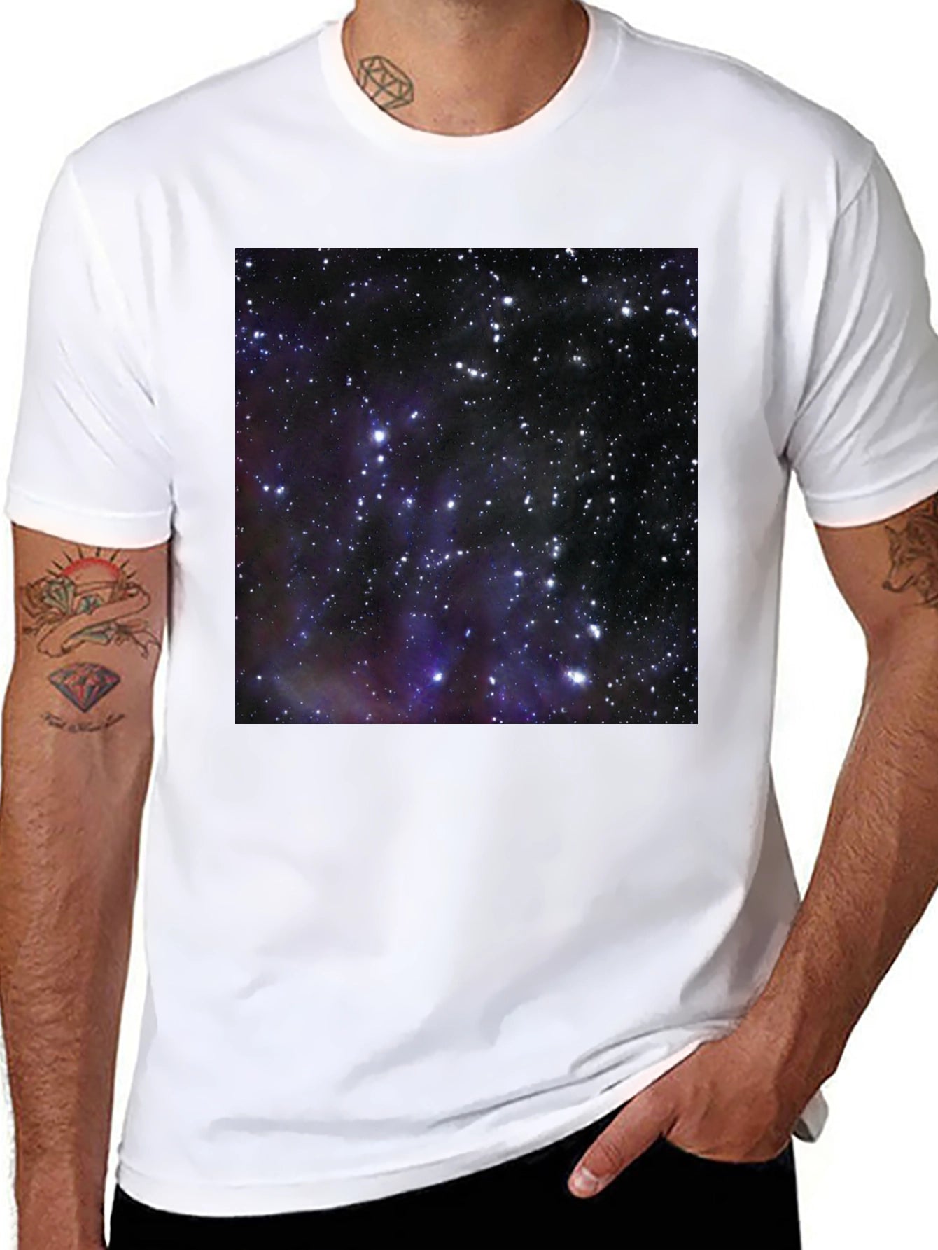 Galaxy Print Black T-Shirt