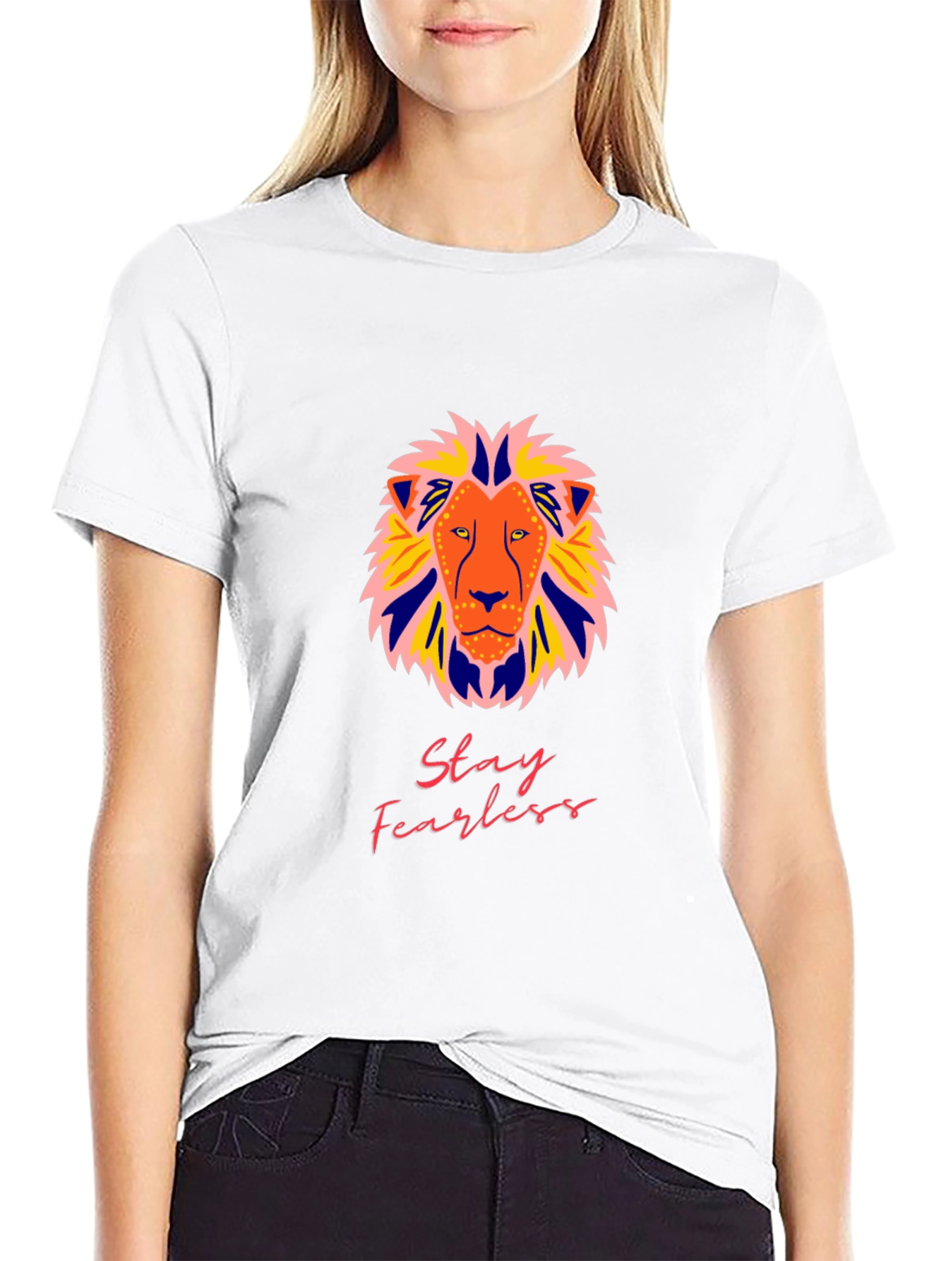 Stay Fearless Lion Graphic Tee - Bold Style